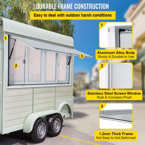 Fenêtre De Service En Aluminium Pour Food Truck 122x91.5 Cm - VEVOR Neuve