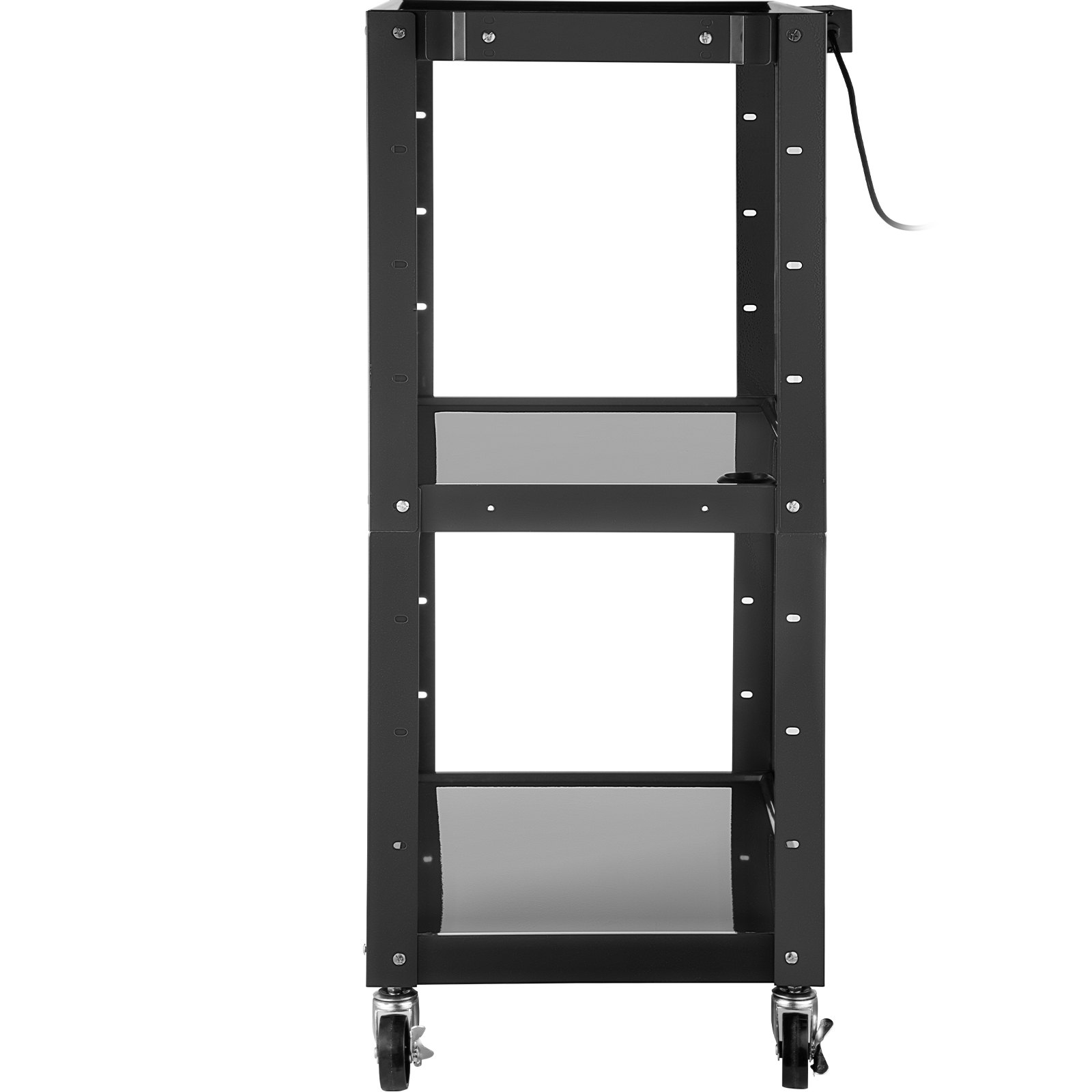 VEVOR Steel AV Cart, 2442" Height Adjustable Media Cart with Electric Power Cord, 24 x 32