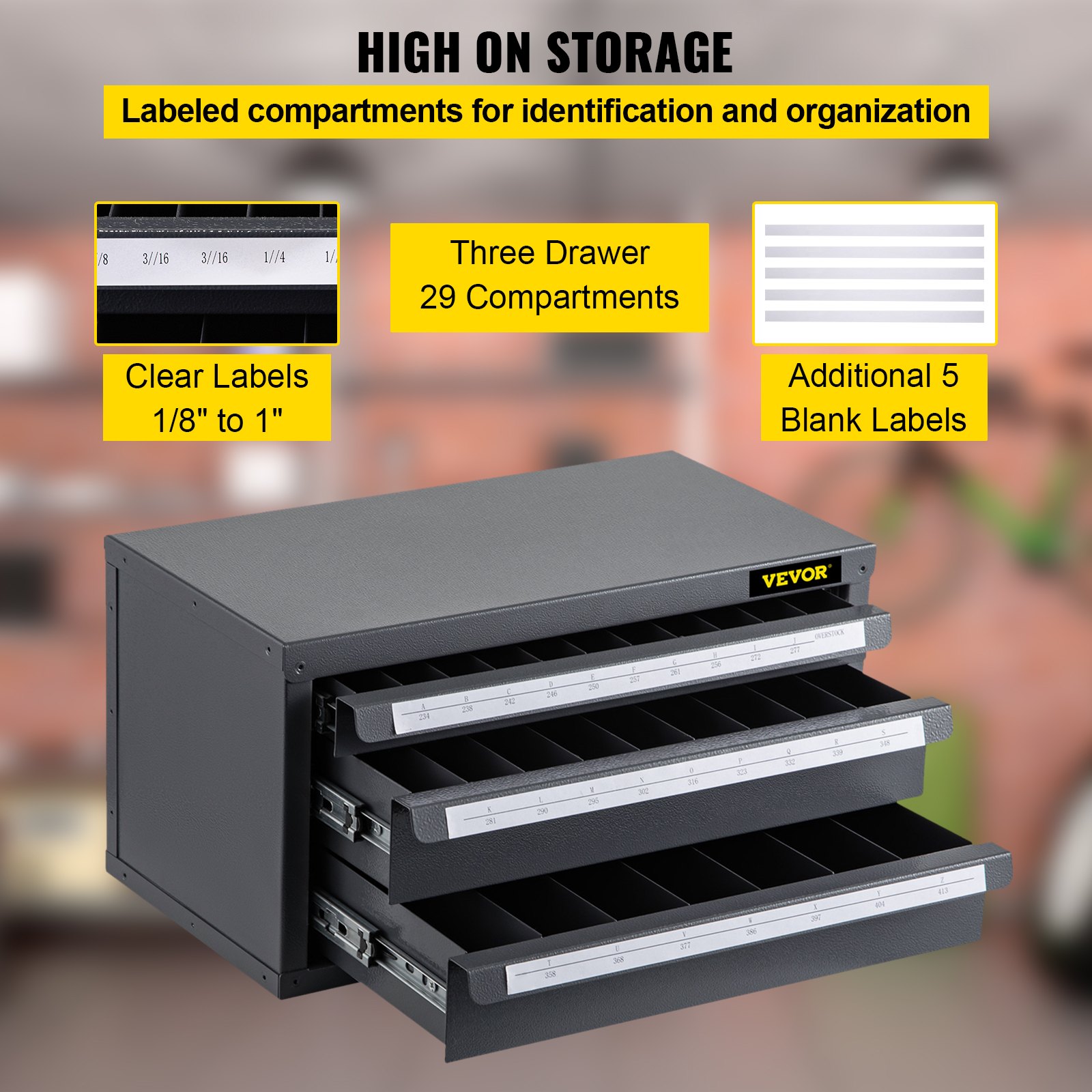 VEVOR End Mill Dispenser ThreeDrawer End Mill Dispenser, End
