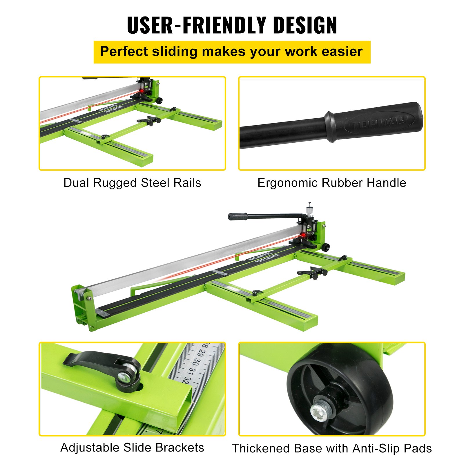 VEVOR Tile Cutter 47 Inch, Manual Tile Cutter AllSteel Frame,Tile