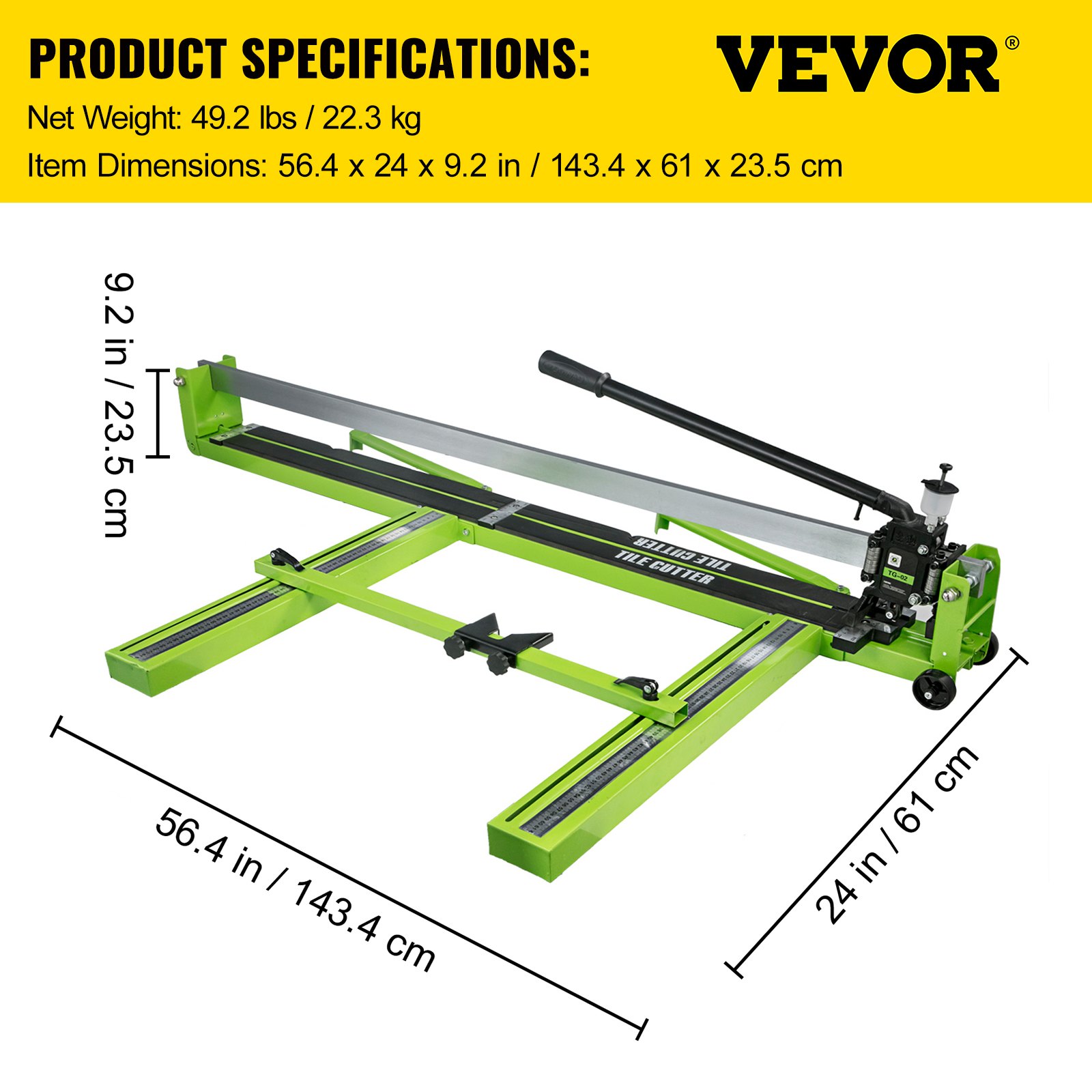 VEVOR Tile Cutter 47 Inch, Manual Tile Cutter All-Steel Frame,Tile ...