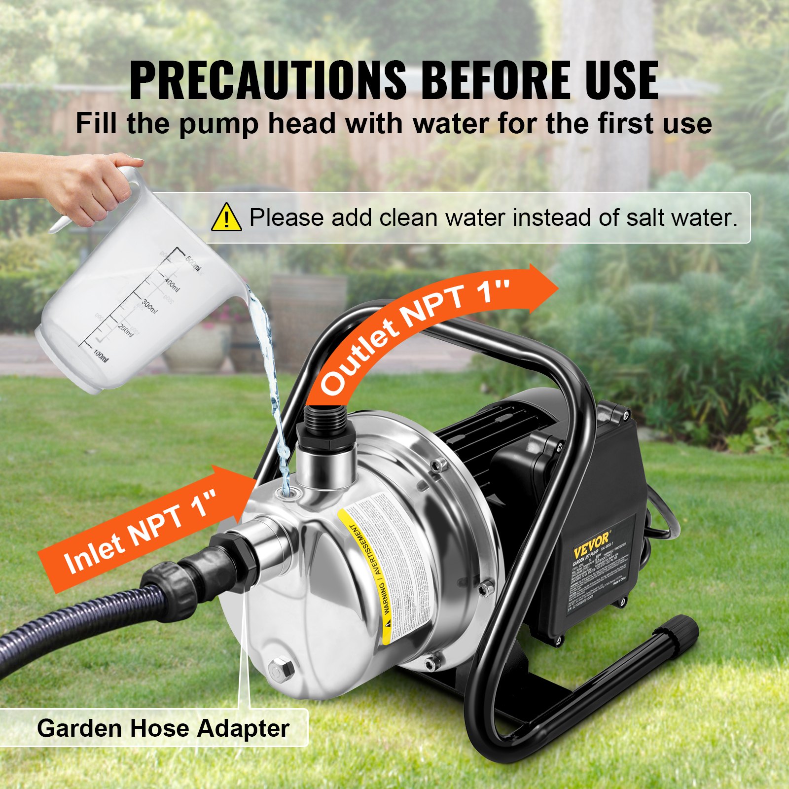 Vevor Shallow Well Pump Portable Garden Water Jet Pump 15hp 1200gph 164 Ft Head Vevor Us 7931