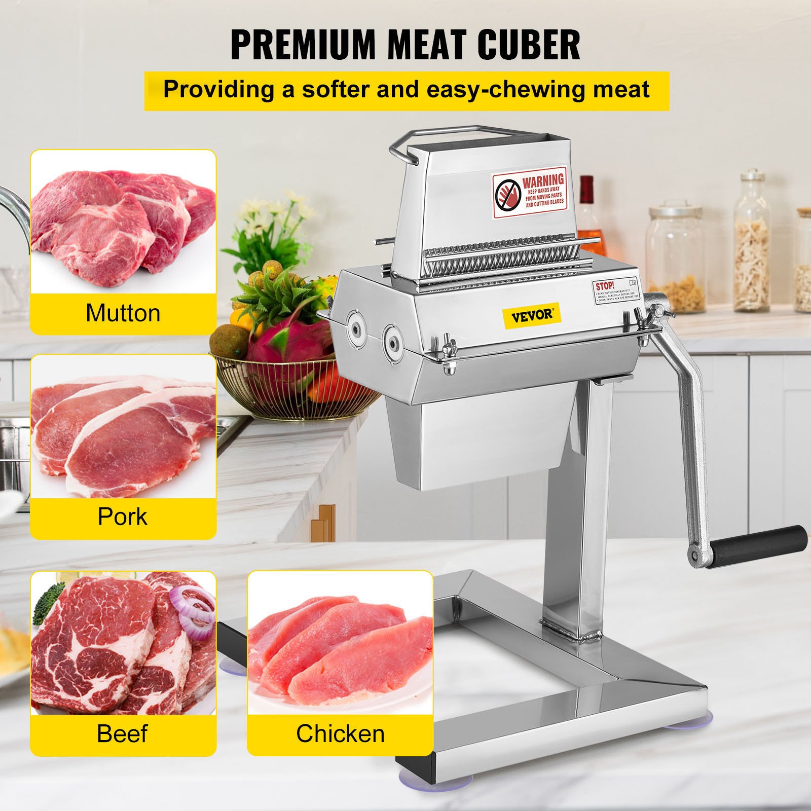 Vevor Meat Tenderizer Machine Manual Tenderizer 5 Cutting Width