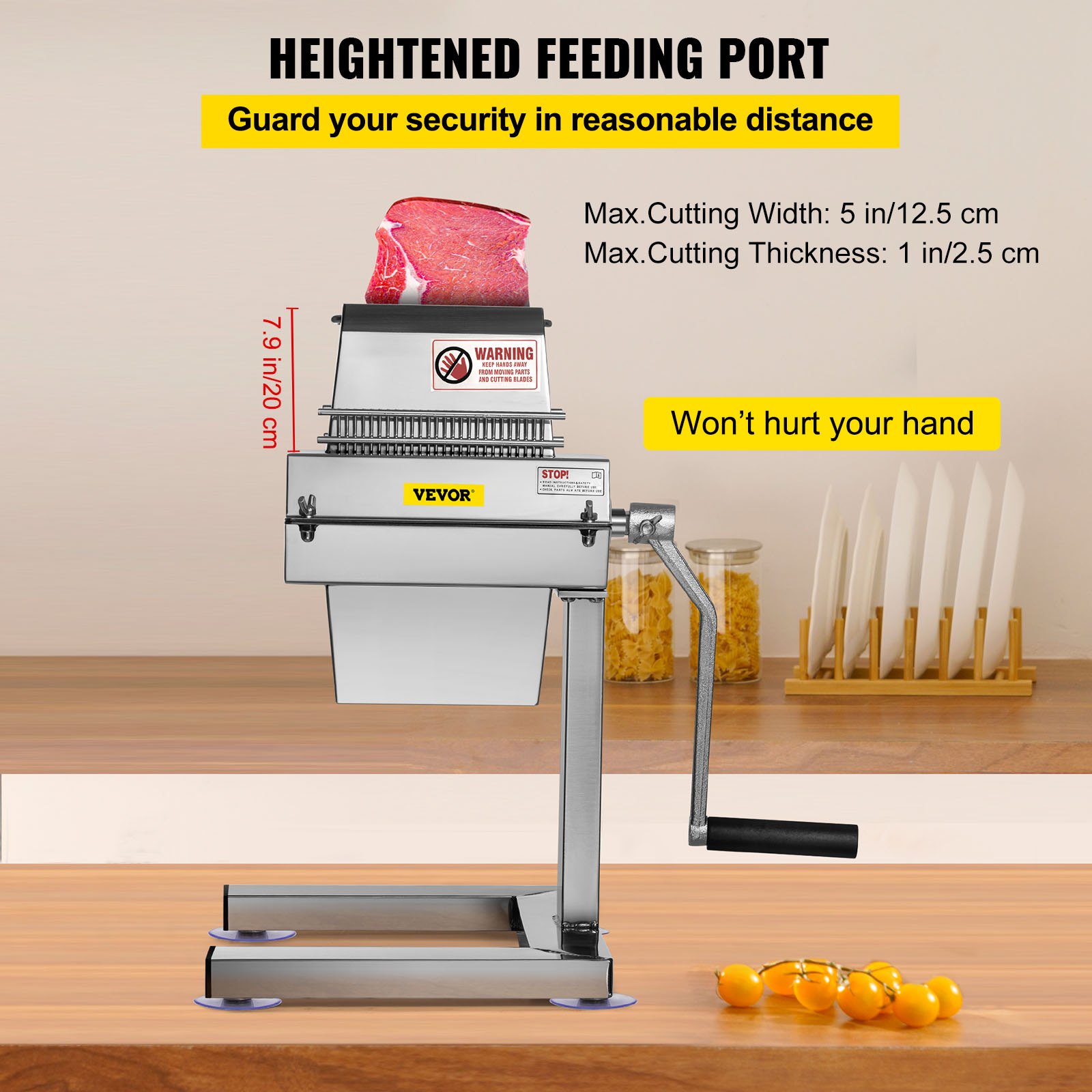 VEVOR Meat Tenderizer Machine Manual Tenderizer 5" Cutting Width