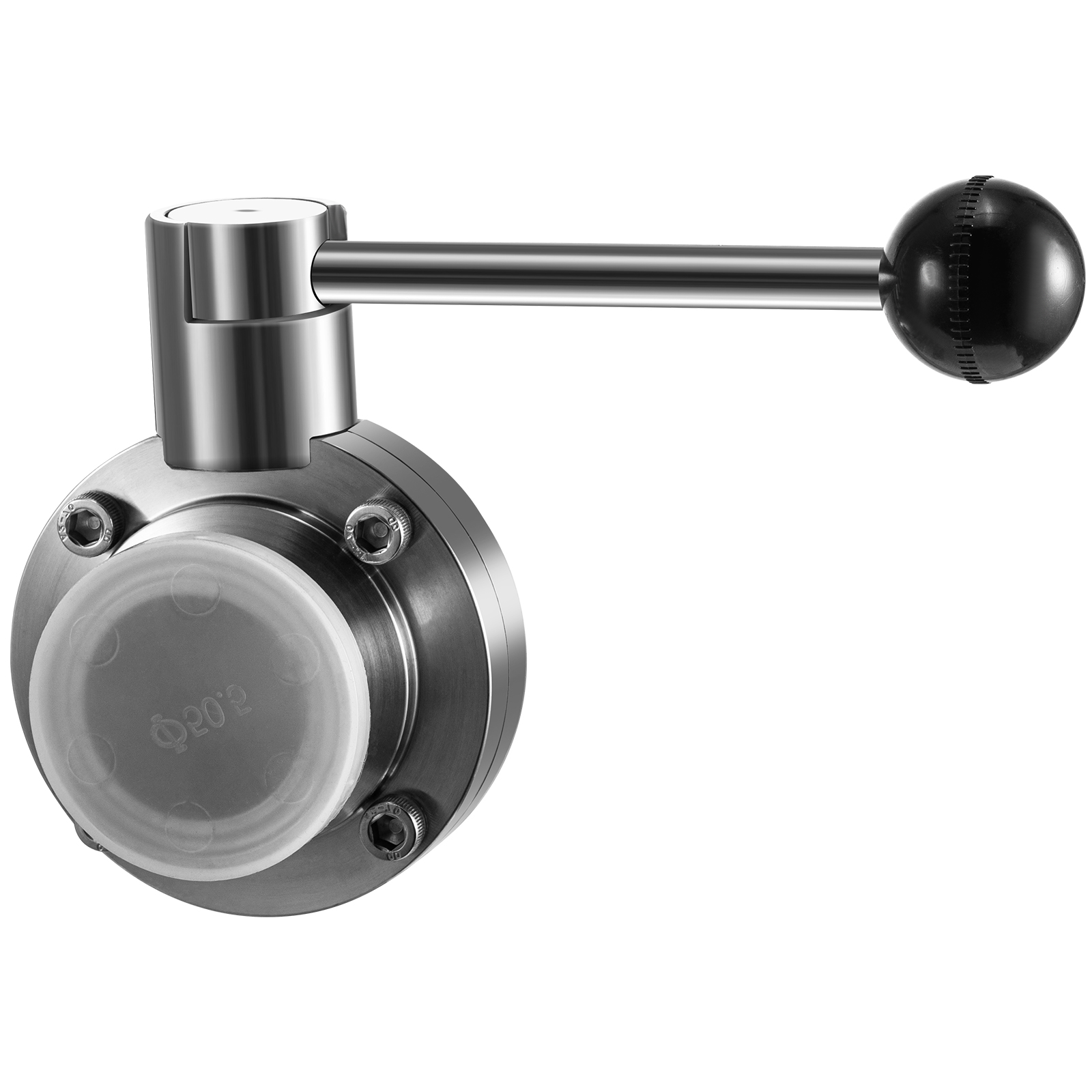 VEVOR Sanitary Butterfly Valve 1 Pack Stainless Butterfly Valve 4" Tube