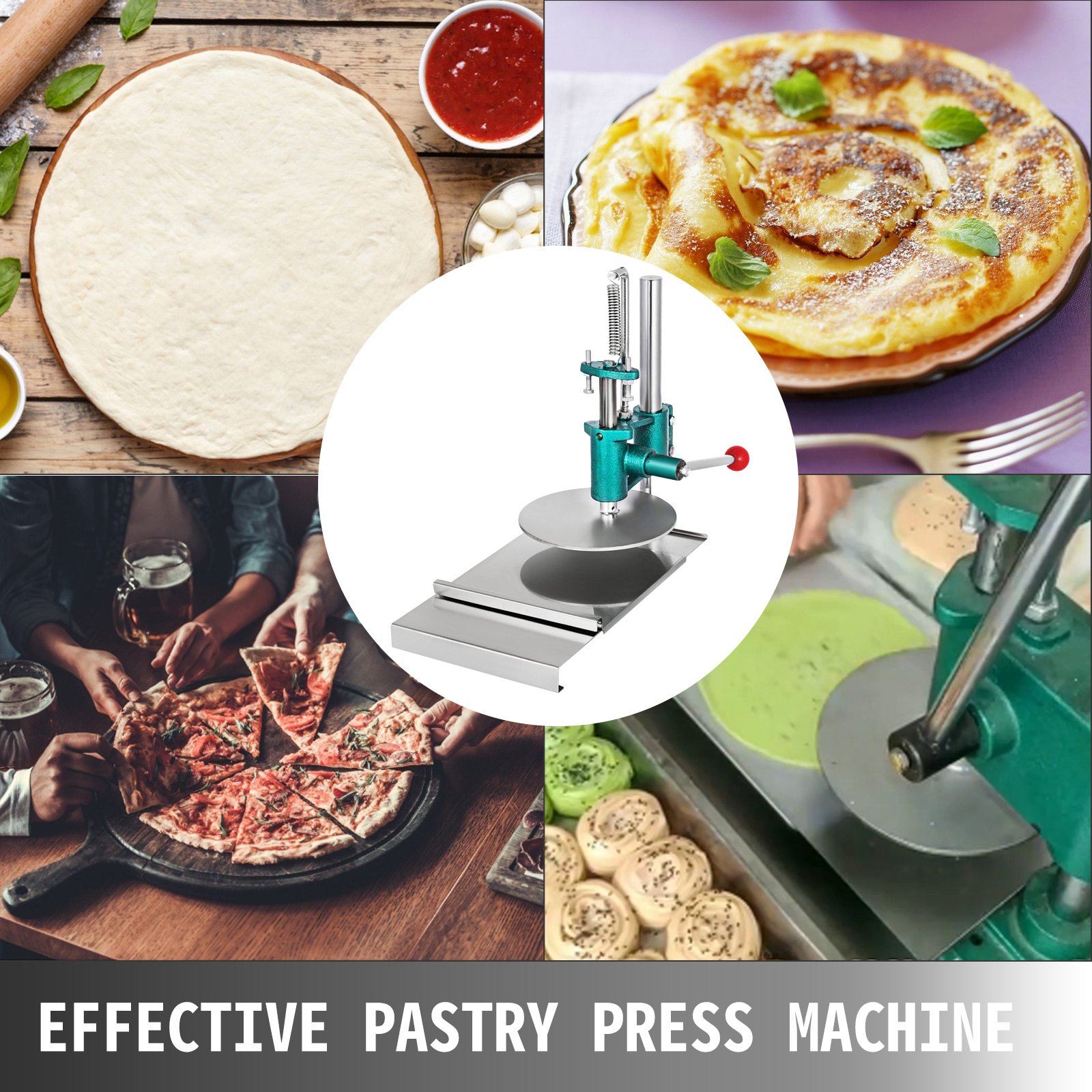 7.8'' Big Roller Dough Sheeter Pasta Maker Household Pizza Dough Manual
