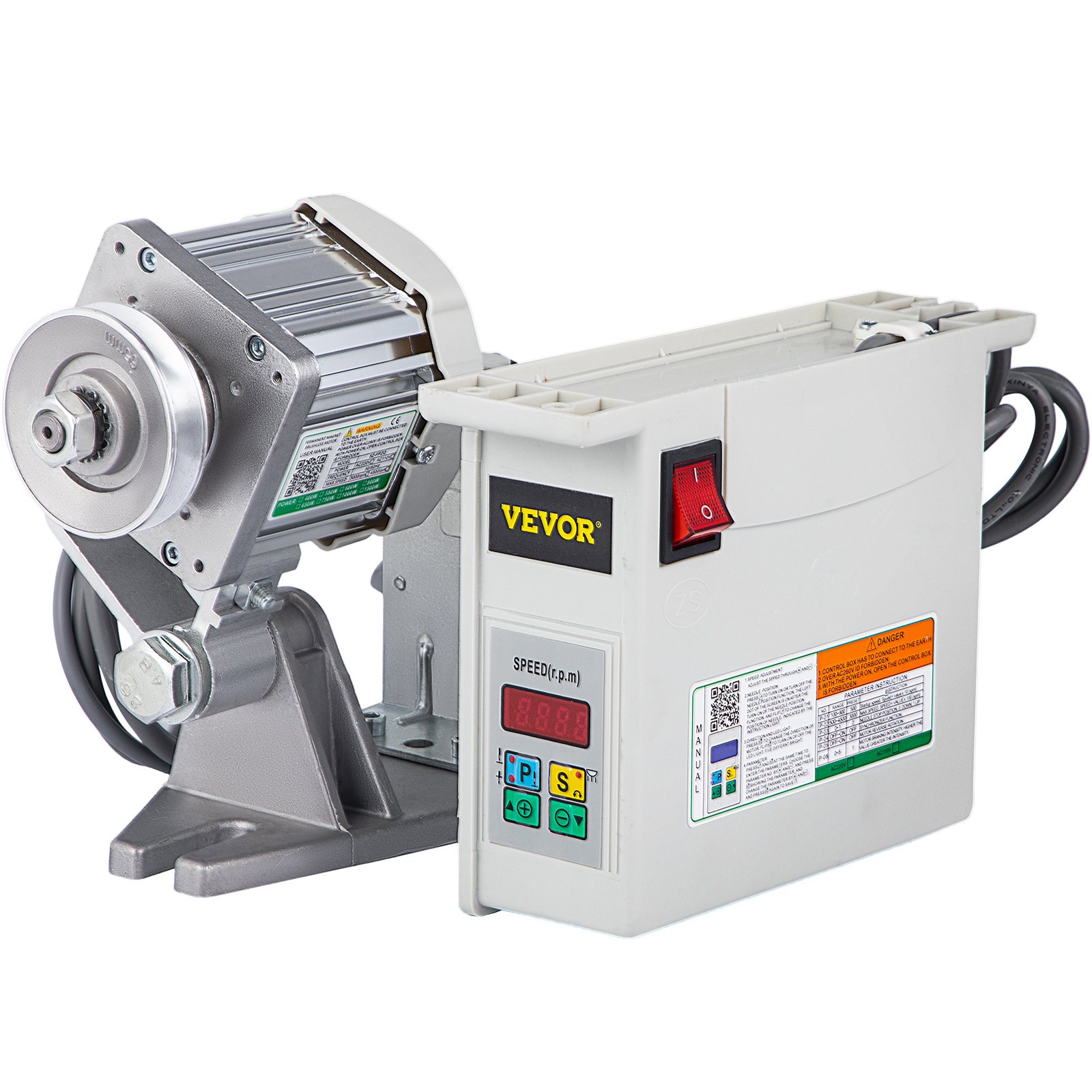 VEVOR CS1000 Sewing Machine Servo Motor, 3/4HP 4500rpm Single Phase