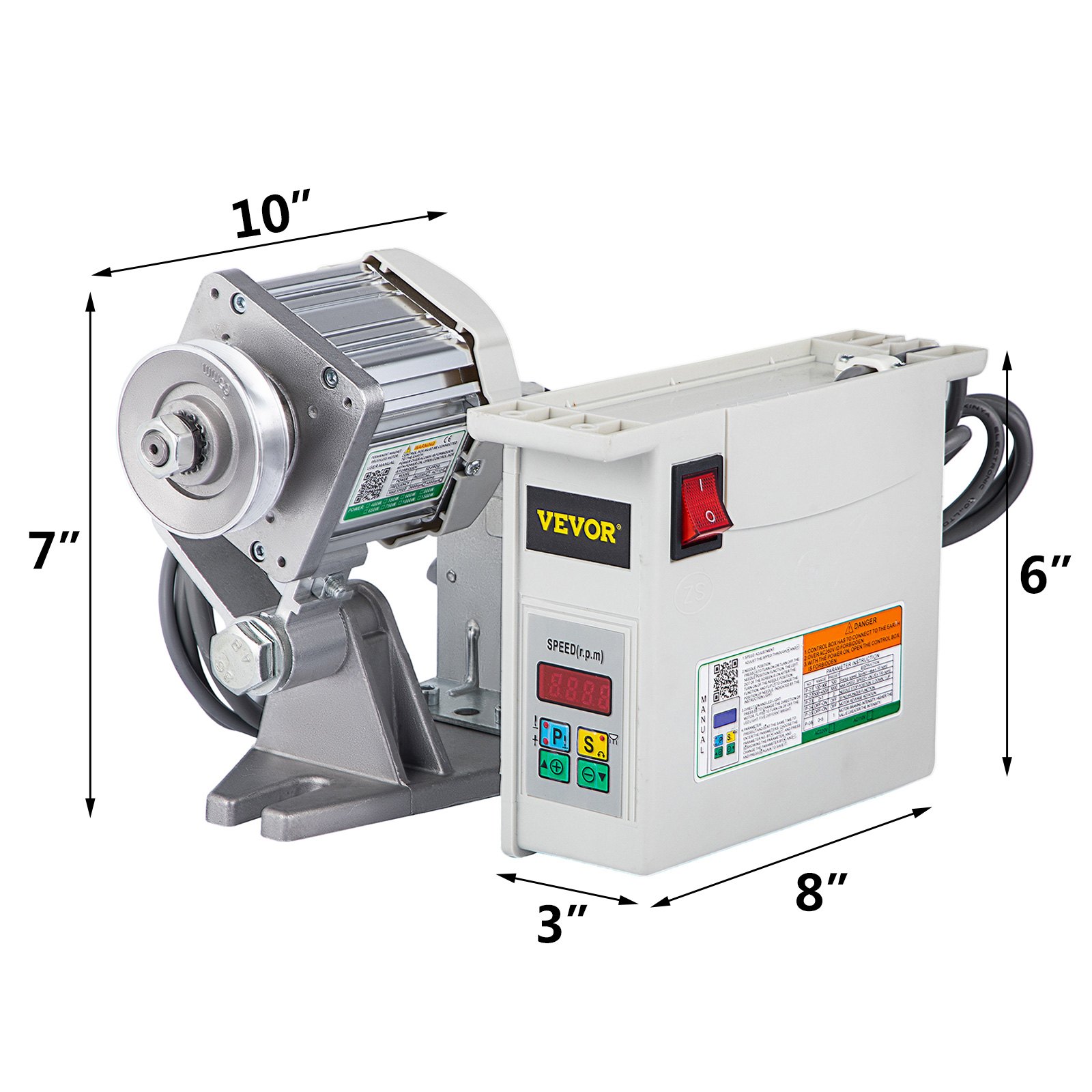 VEVOR CS1000 Sewing Machine Servo Motor, 3/4HP 4500rpm Single Phase ...
