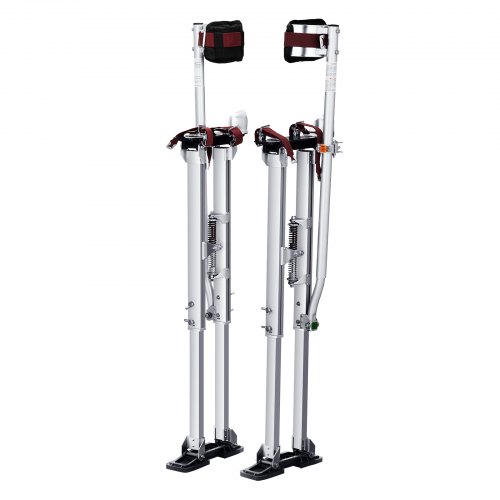 VEVOR Drywall Stilts 36 50 Adjustable Aluminum Tool Stilts with Protective Knee Pads Durable and Non slip Work Stilts for Sheetrock Painting Walking Taping Silver