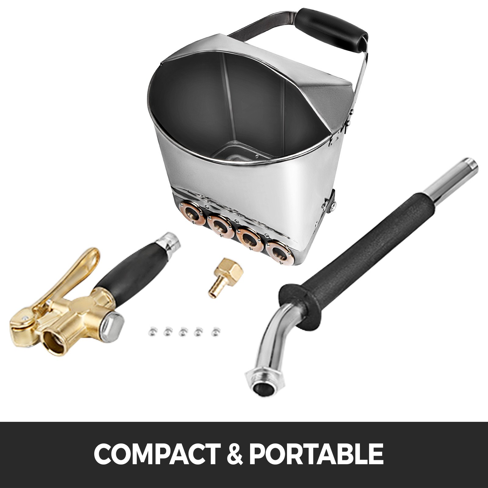 VEVOR 4 Jet Cement Mortar Sprayer Stucco Spray Gun Pneumatic Cement ...