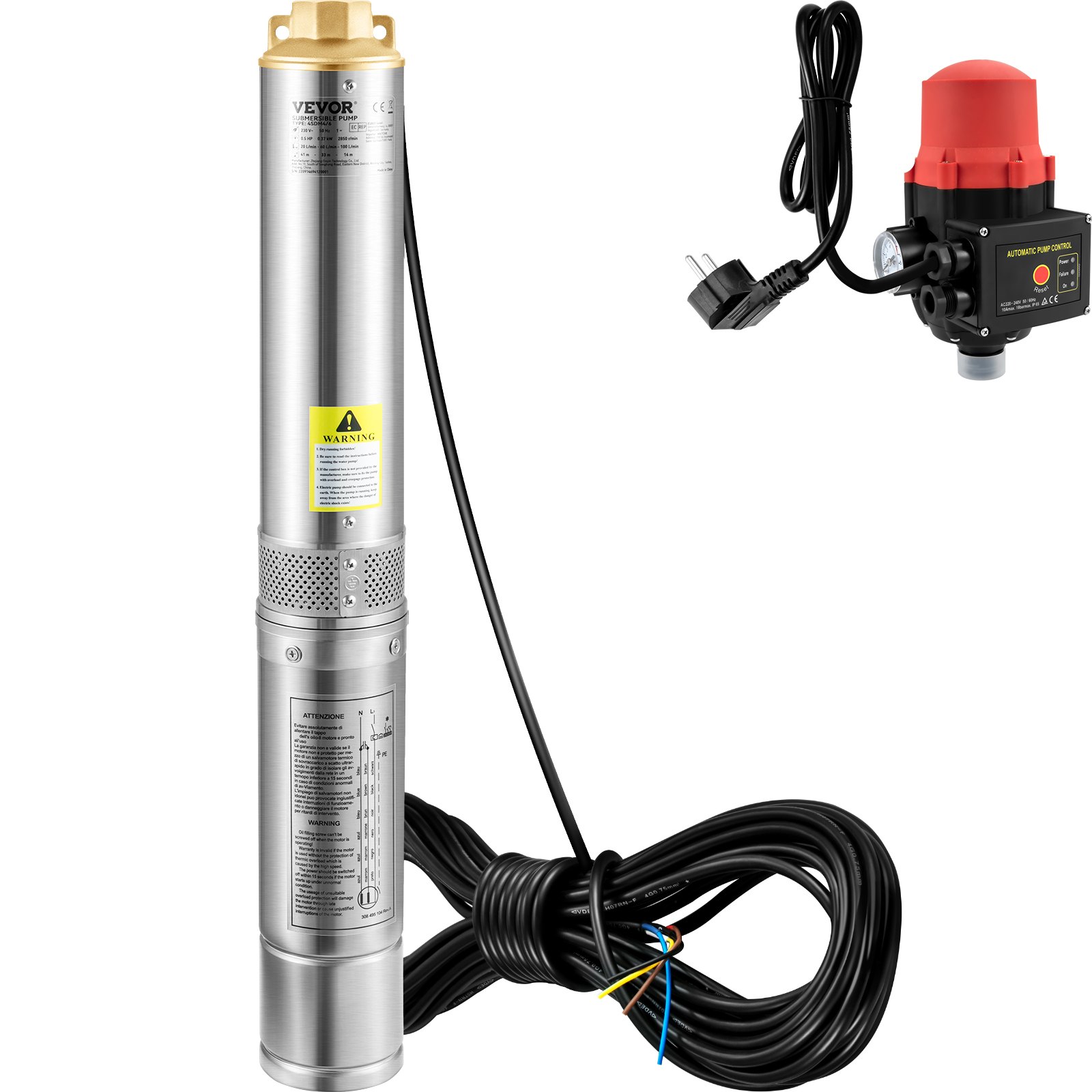 Vevor Vevor Deep Well Submersible Pump Stainless Steel Water Pump 750w 105l Min 62 M Vevor Eu