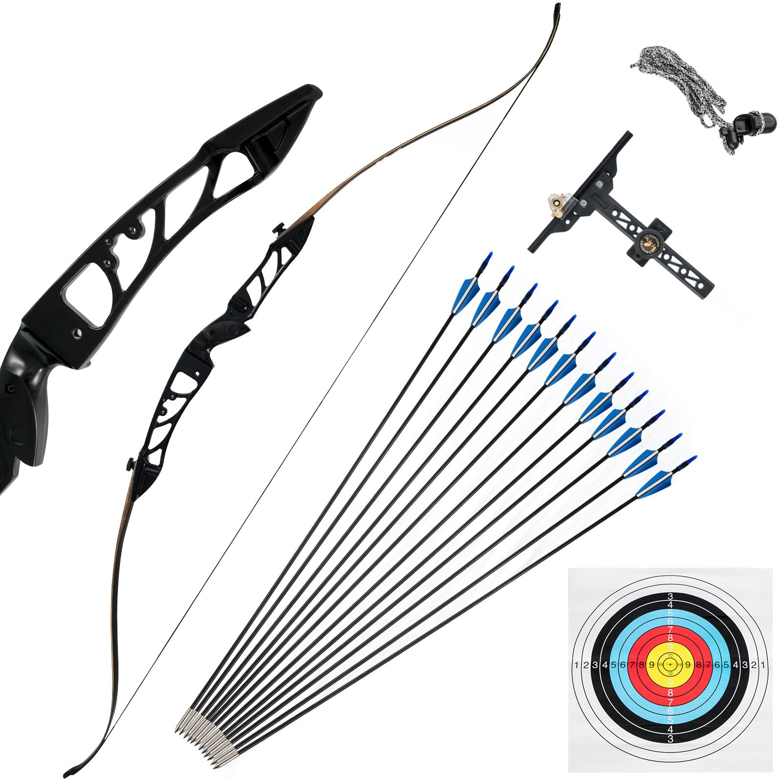 VEVOR Recurve Bow Set 18lbs Archery Bow Aluminum Alloy Takedown Recurve