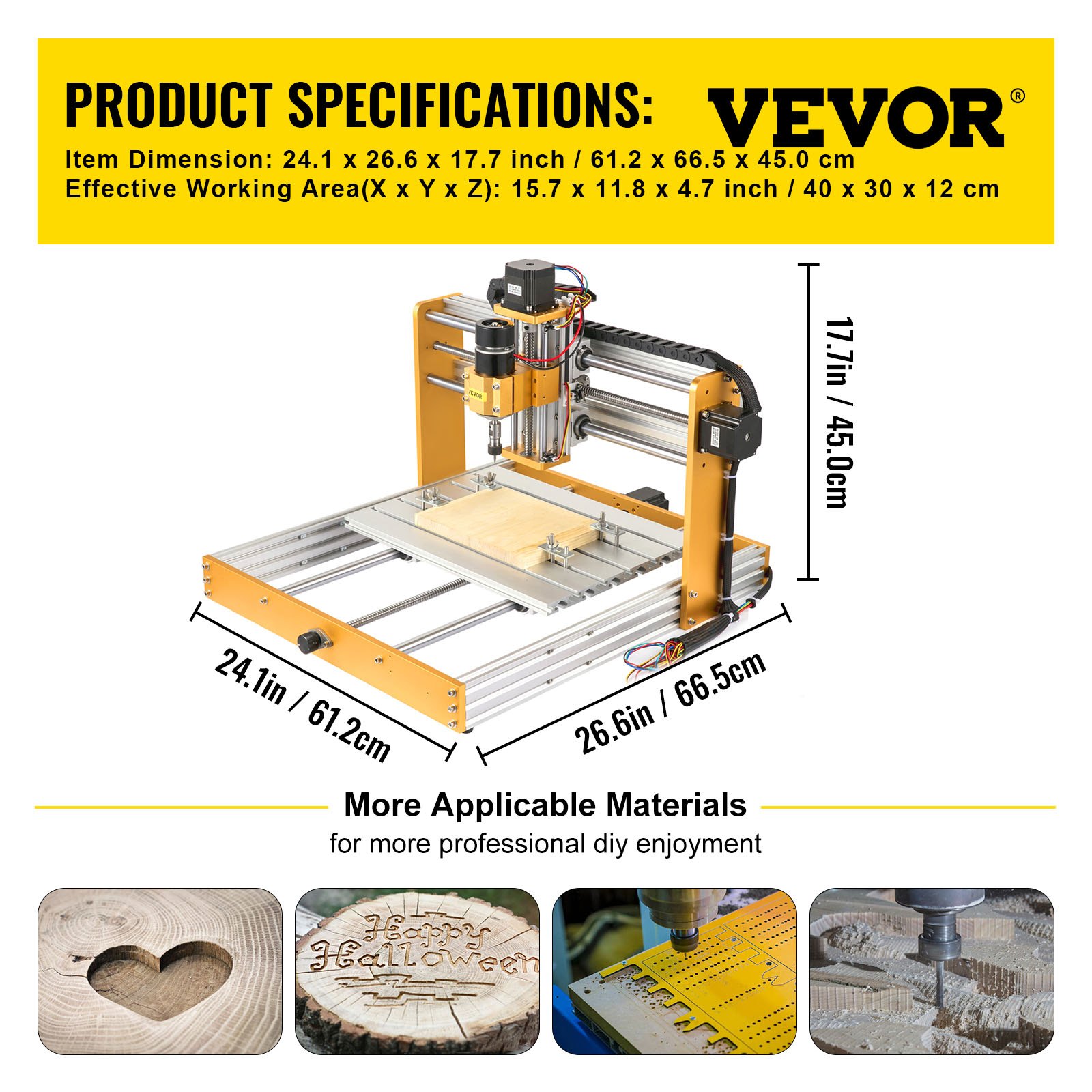 VEVOR CNC Router Machine, 3040 Engraver Milling Machine with Offline ...