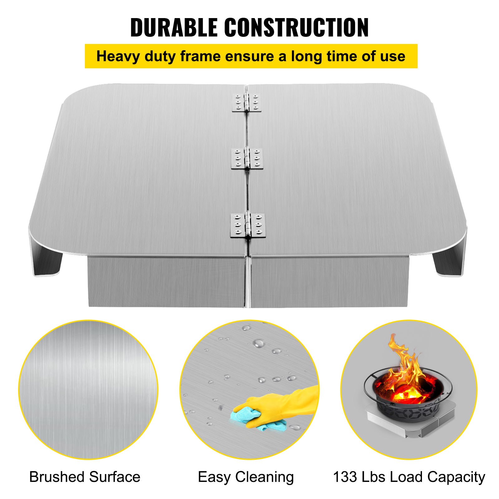 VEVOR Fire Pit Heat Shield, 26 x 26 inch Deck Defender & Grass Guard
