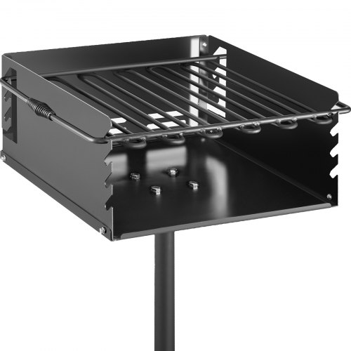 VEVOR Park Style Charcoal Grill 21x21x8 Inch with Grate, Single Post ...