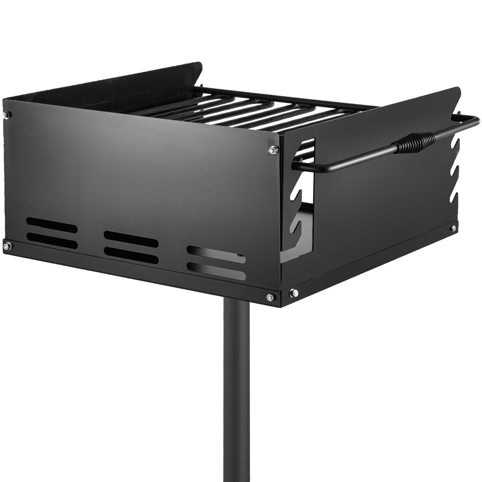 VEVOR Park Style Charcoal Grill 21x21x8 Inch with Grate, Single Post ...