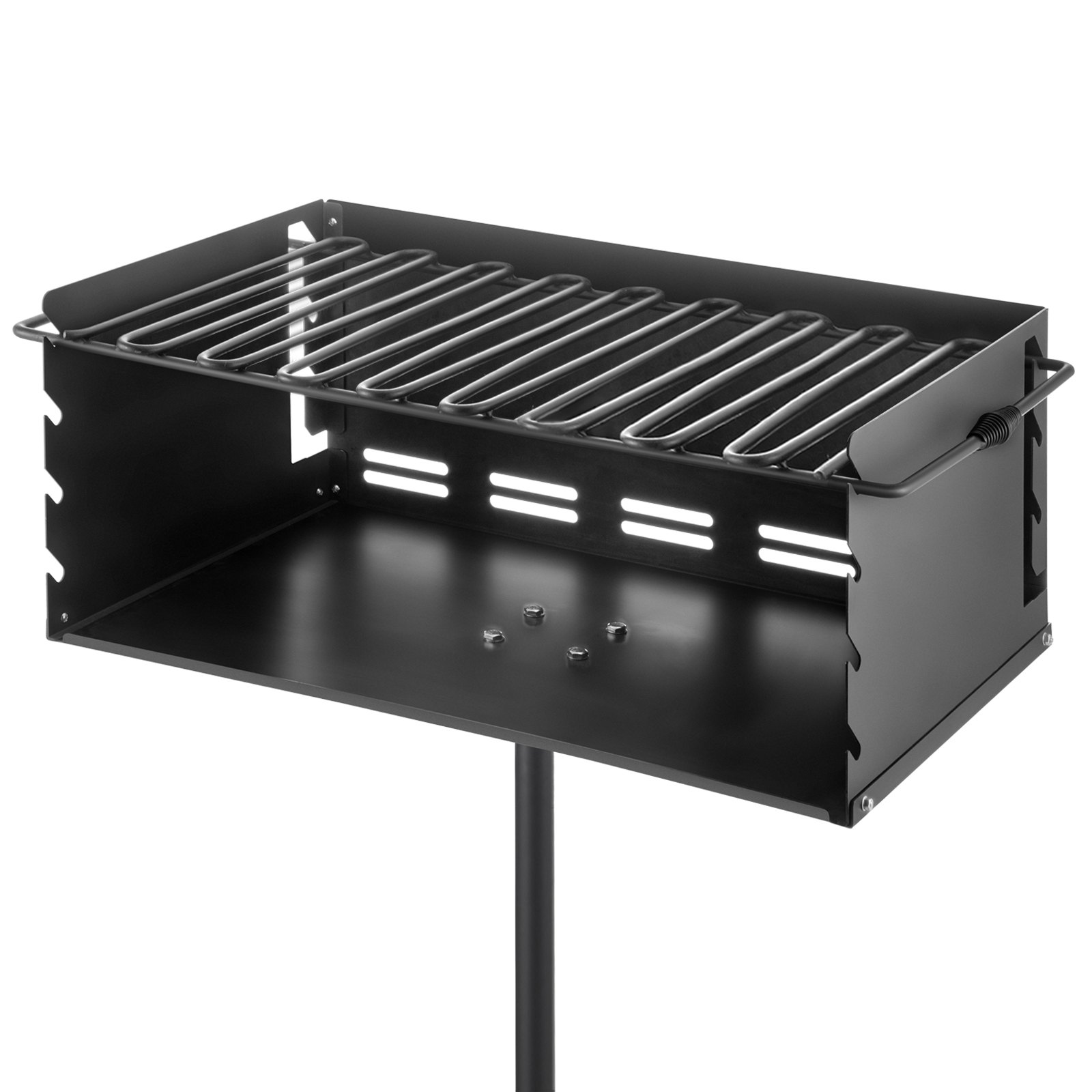 VEVOR Outdoor Park Style Grill 25x17x11 Inch with Grate, Single Post ...