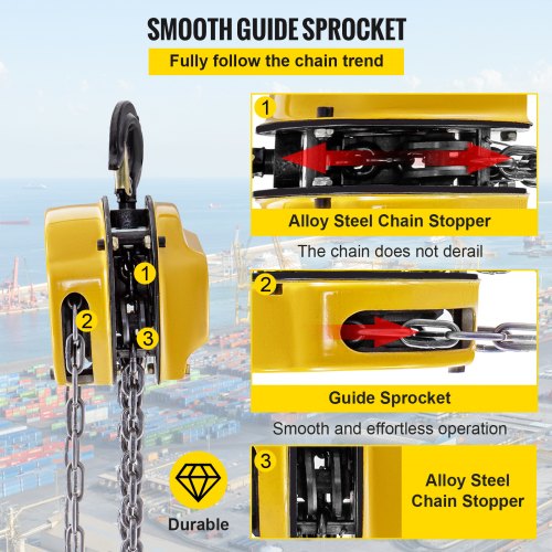 Chain Hoist Chain Block Hoist 2200lbs/1ton Manual Chain Block w/ 3m Chain