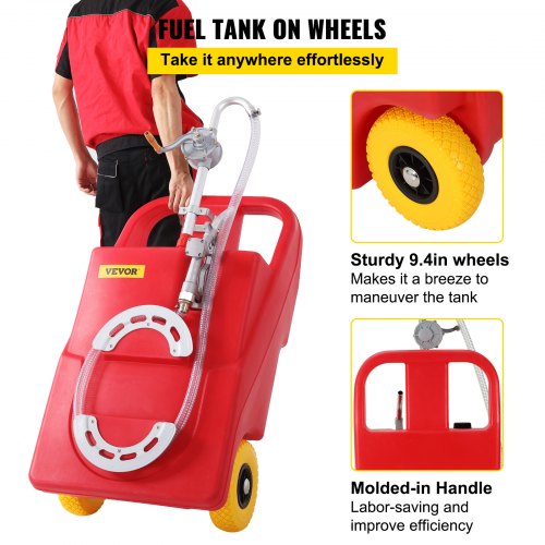 VEVOR Fuel Caddy 32 Gallon Portable Gas Diesel Tank OnWheels with
