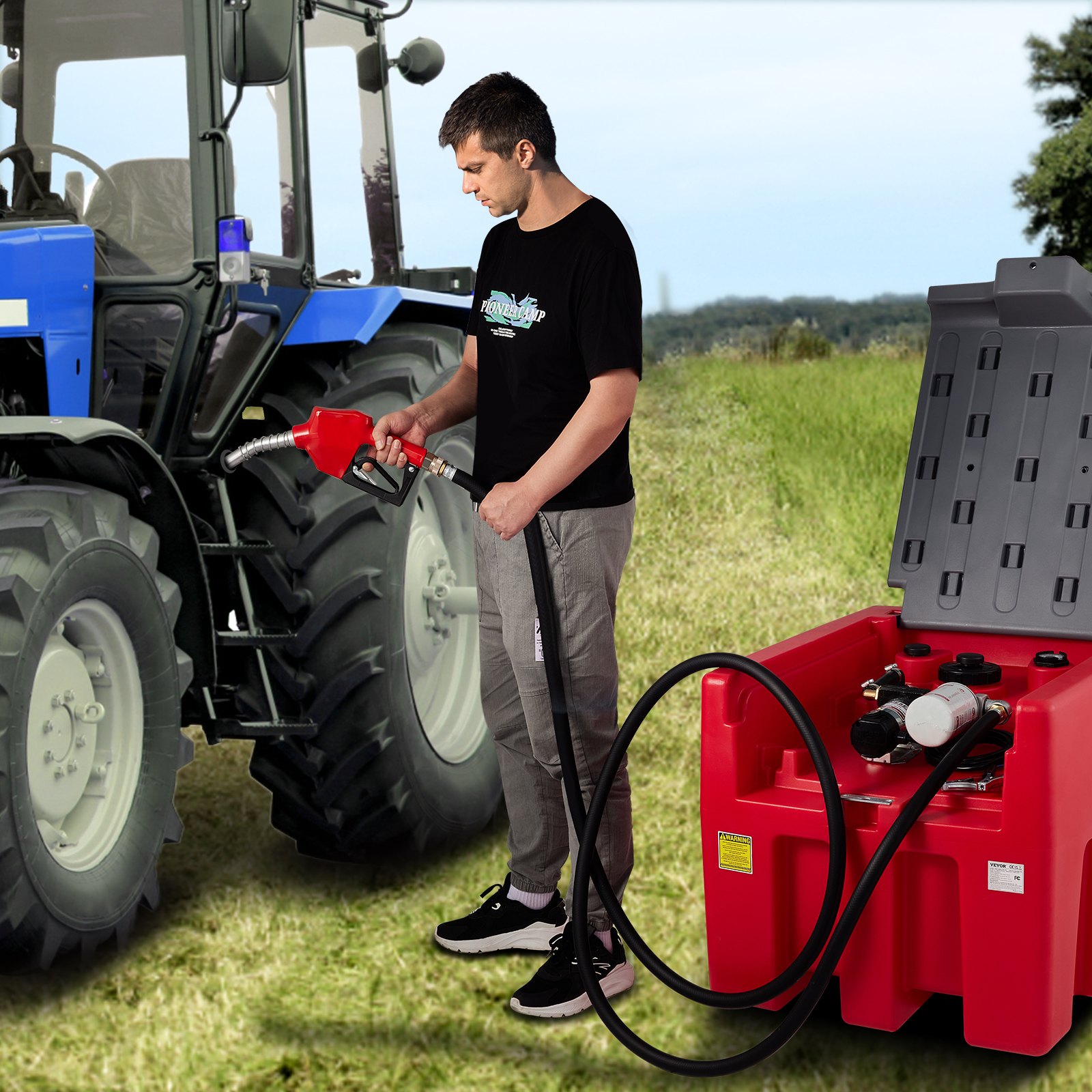 Vevor Portable Diesel Tank 58 Gallon Capacity And 10 Gpm Flow Rate Diesel Fuel Tank With 12v 3808