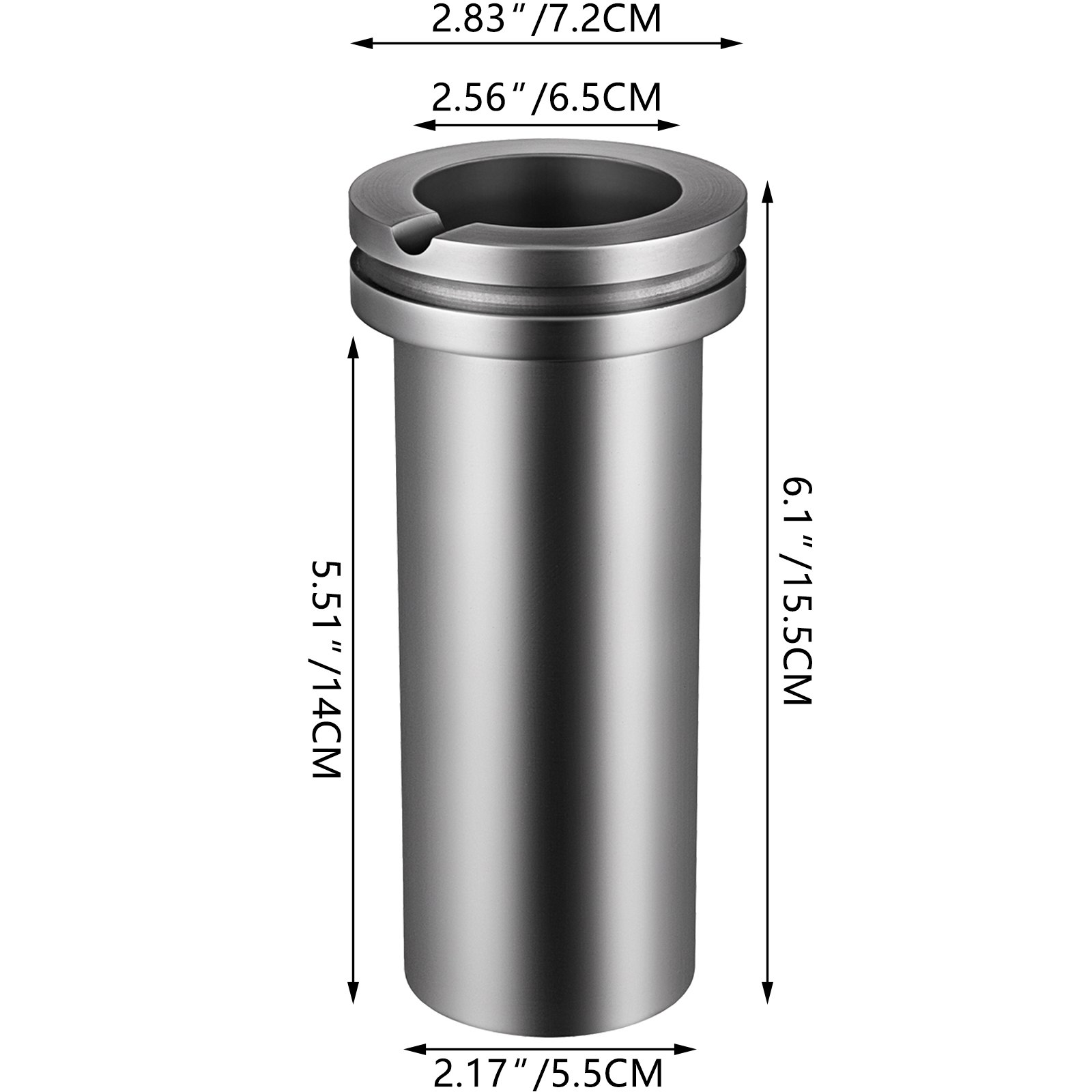 VEVOR High Purity Graphite Crucible, 2 kg Graphite Furnace, Double Ring