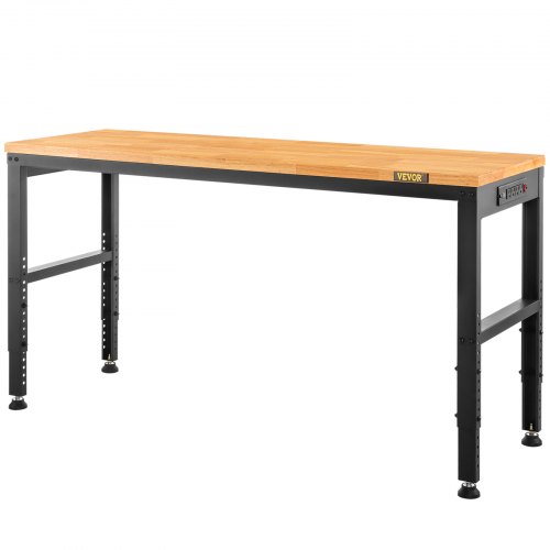 VEVOR Workbench Adjustable Height, 61"L X 20"W X 36"H Garage Table W ...