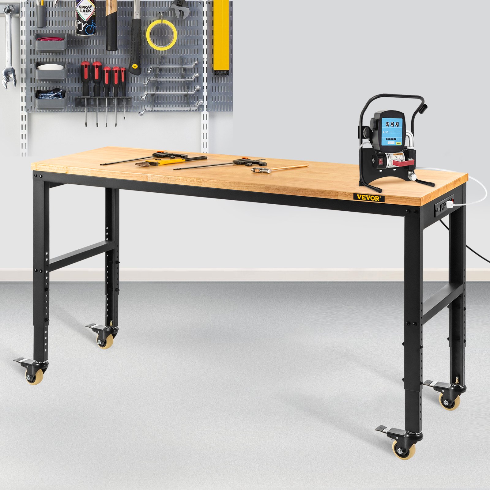VEVOR Workbench Adjustable Height 48 quot L X 20 quot W X 40 9 quot H Garage Table VEVOR Workbench Adjustable Height 48 quot L X 20 quot W X 40 9 quot H Garage Table