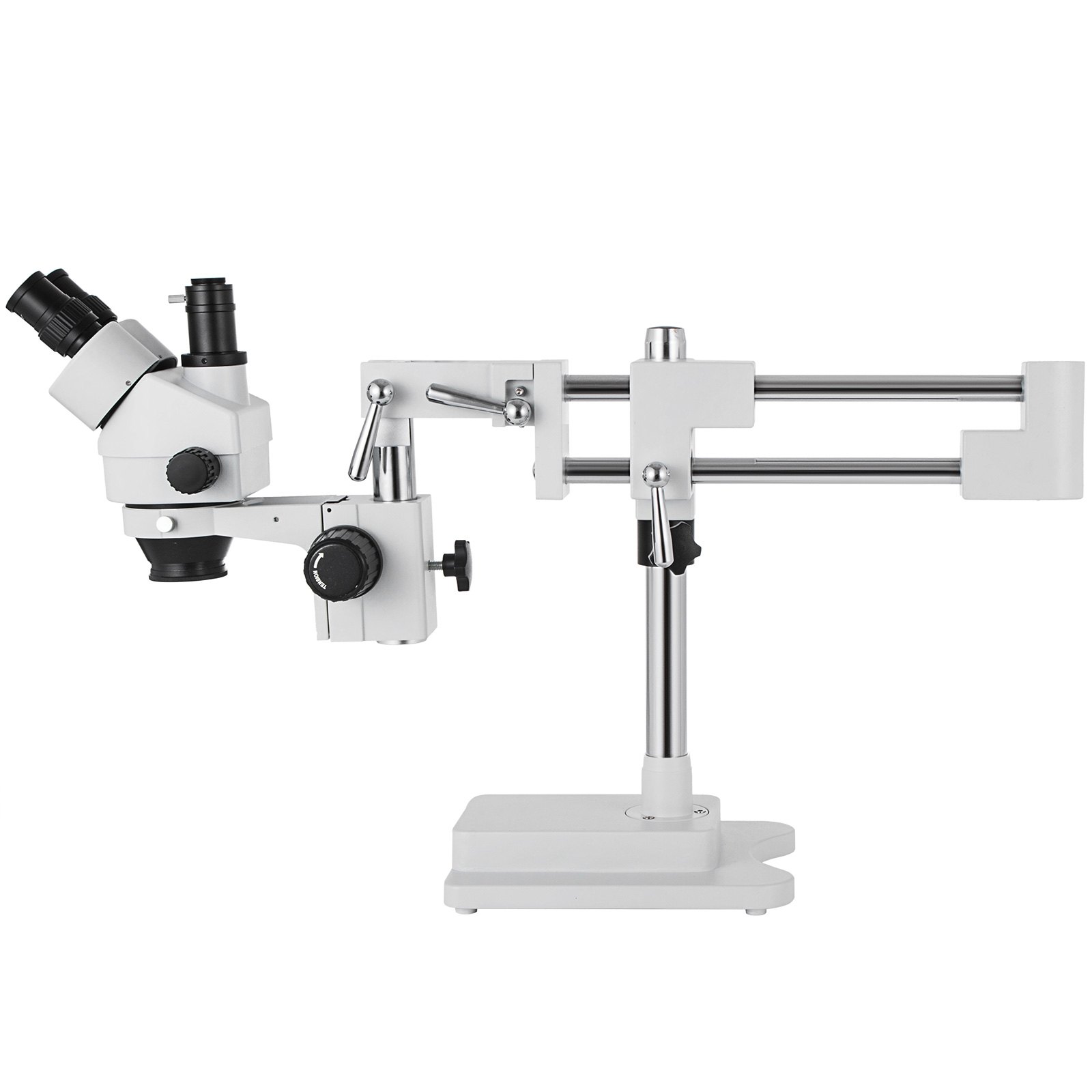 VEVOR 3.5x90x Simulfocal Zoom Trinocular Stereo Microscope Dual Arm