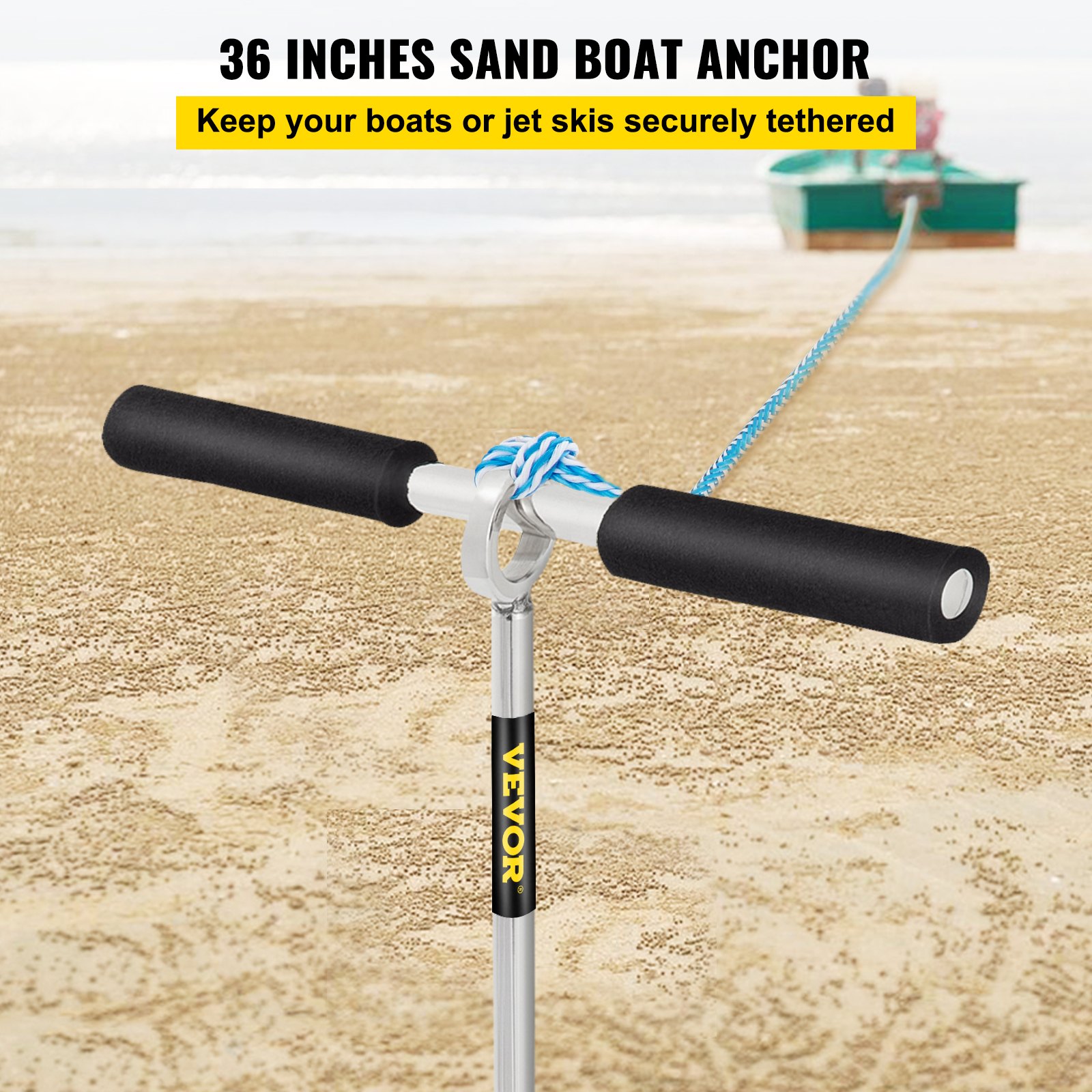 VEVOR Sand Anchor, 36" Length Auger to The Beach and Sandbar, 316