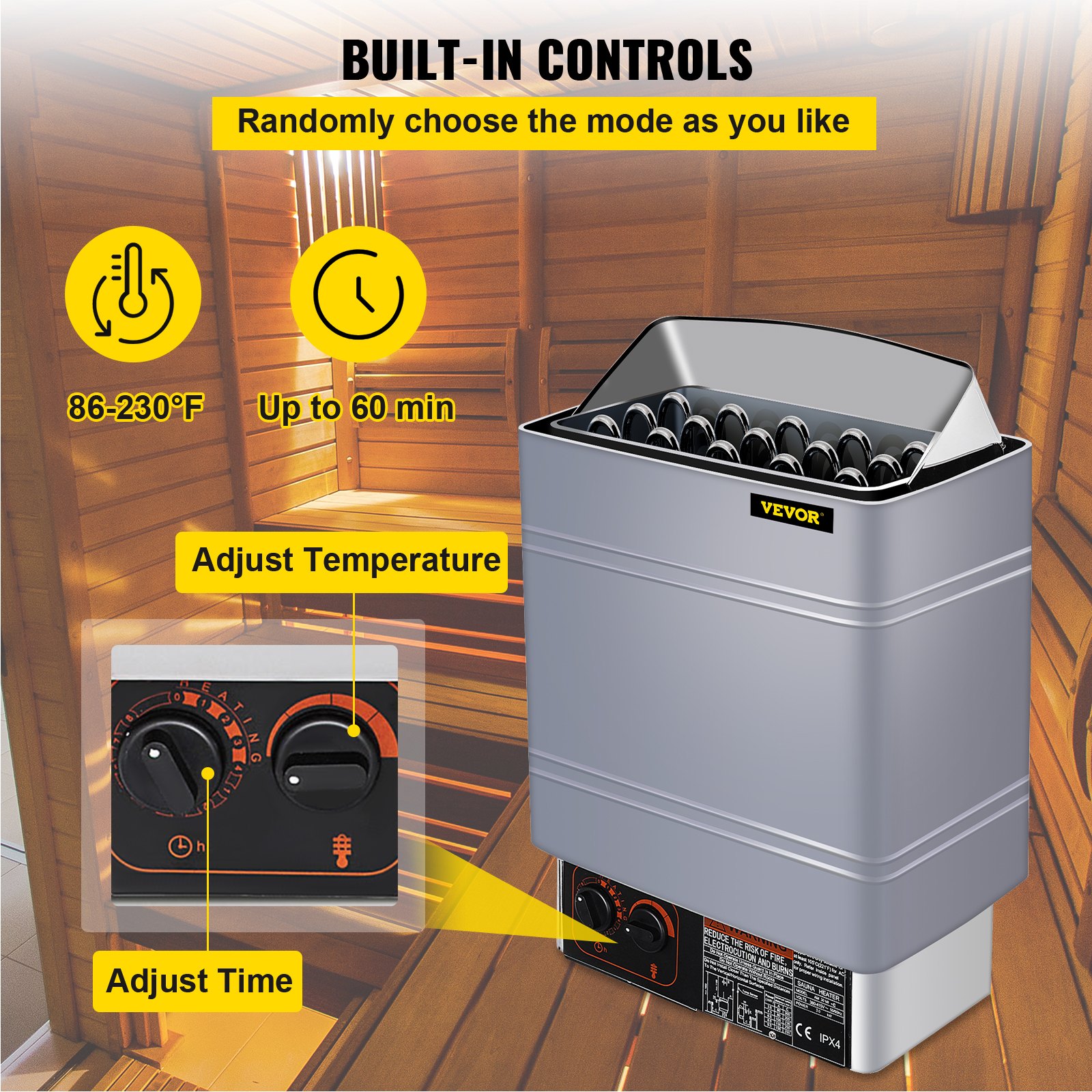 VEVOR Sauna Heater 9KW Dry Steam Bath Sauna Heater Stove 220V240V with