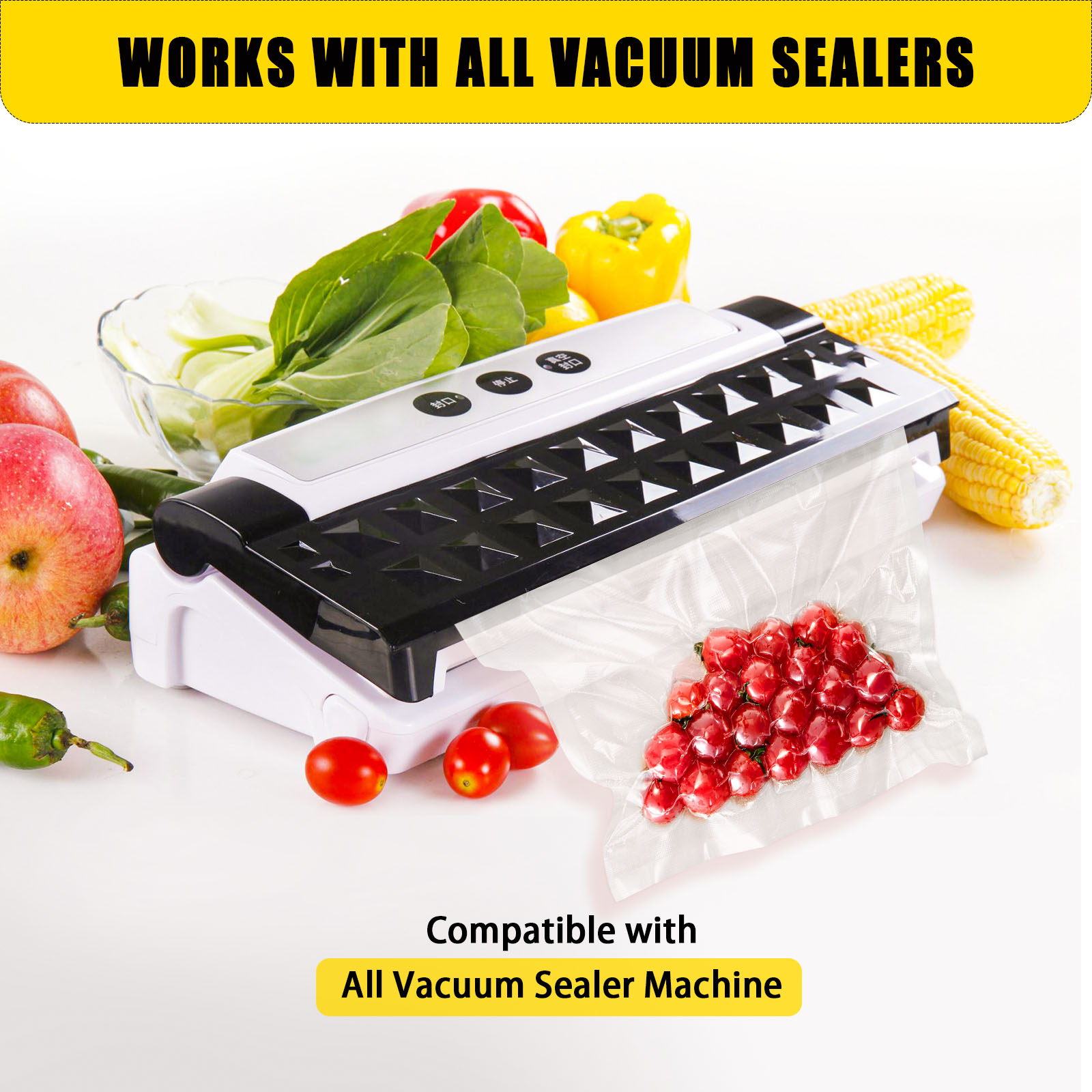 VEVOR Vacuum Seal Bags, 7.9/11 Inch x 50 Feet Vacuum Food Storage Bag