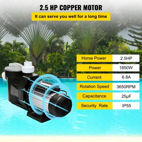 VEVOR Swimming Pool Pump Motor SPA Pump SelfPriming 2.5HP 1850W UL