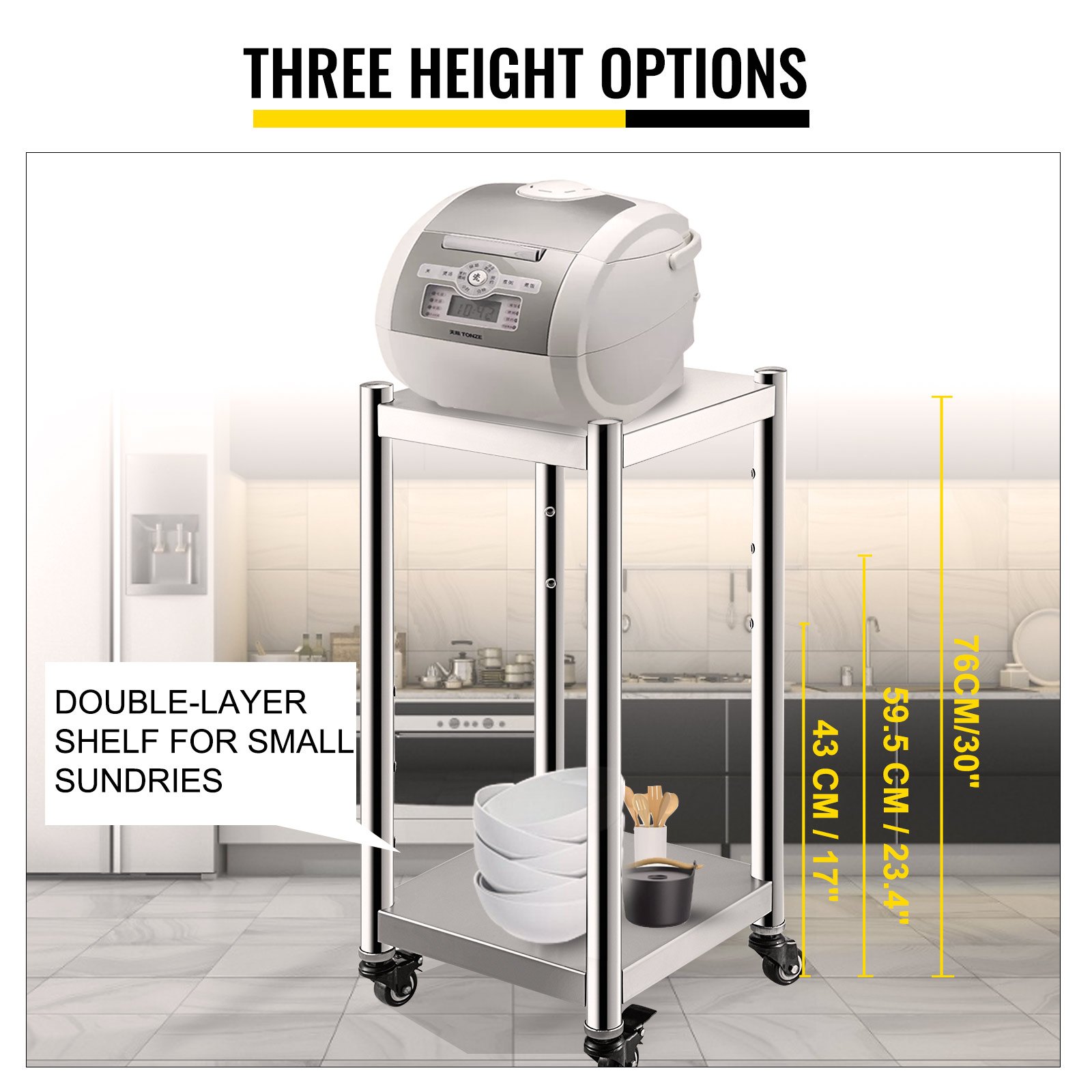 VEVOR Rice Warmer Stand 14" x 14" Restaurant Equipment Stand All