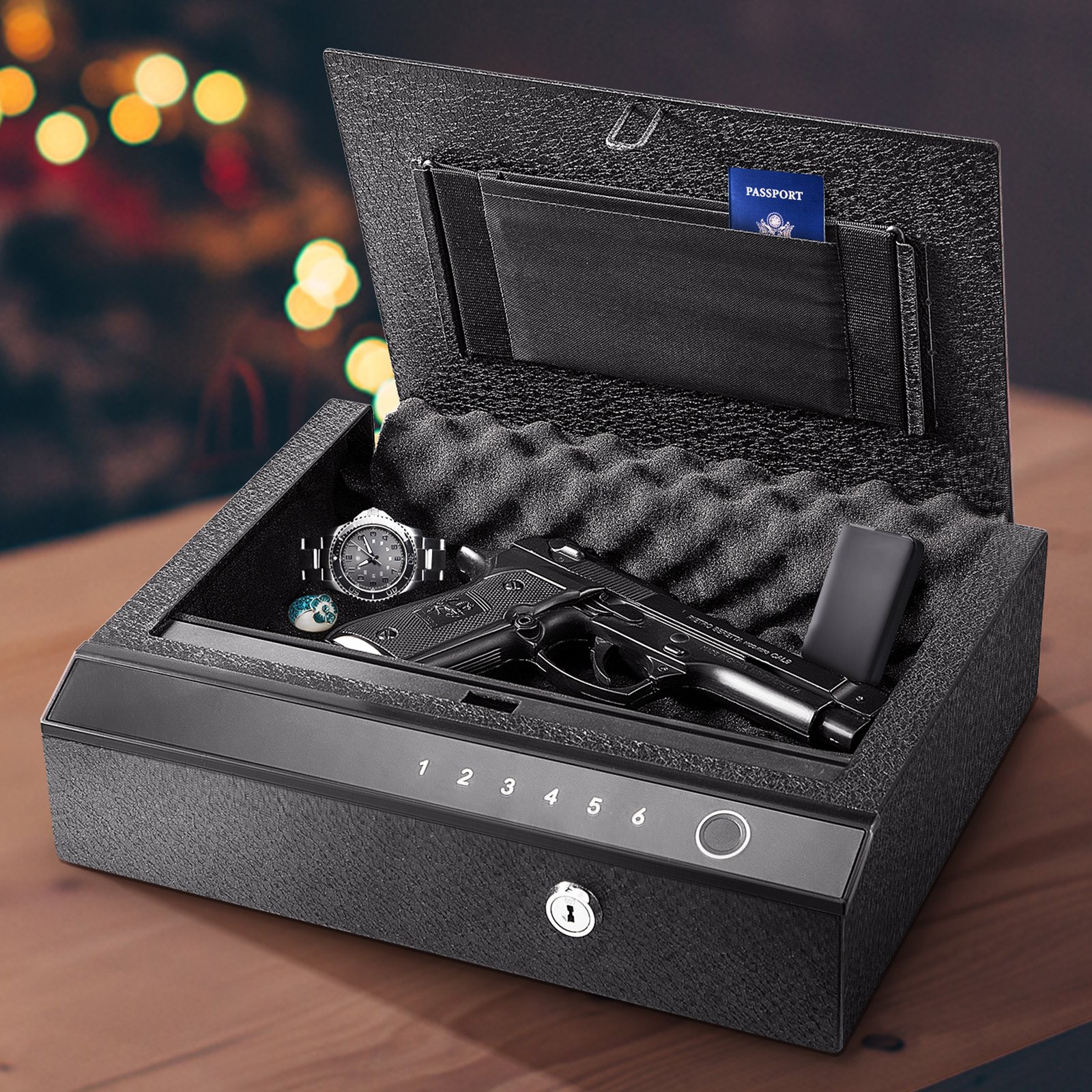 VEVOR Gun Safe, Q235 Steel Pistol Safe, 3Way Quick Access Firearm Case