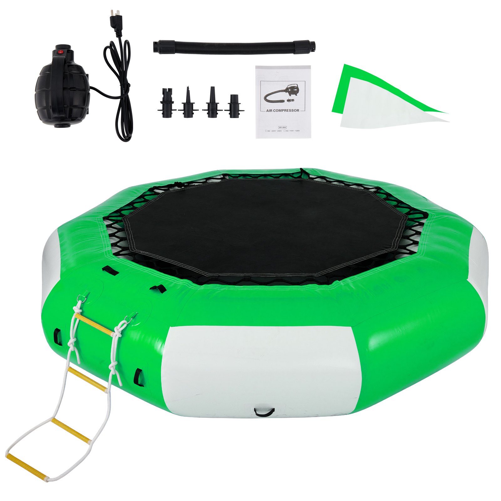 VEVOR Inflatable Water Trampoline 10FT , Round Inflatable Water Bouncer