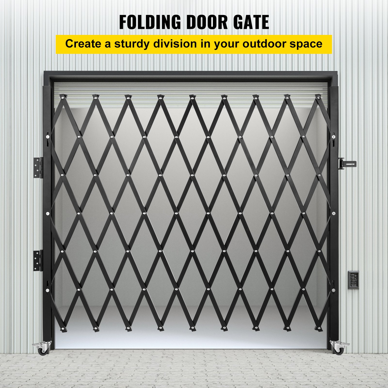 VEVOR Single Folding Security Gate, 6-1/2' H x 7-1/2' W Folding Door ...