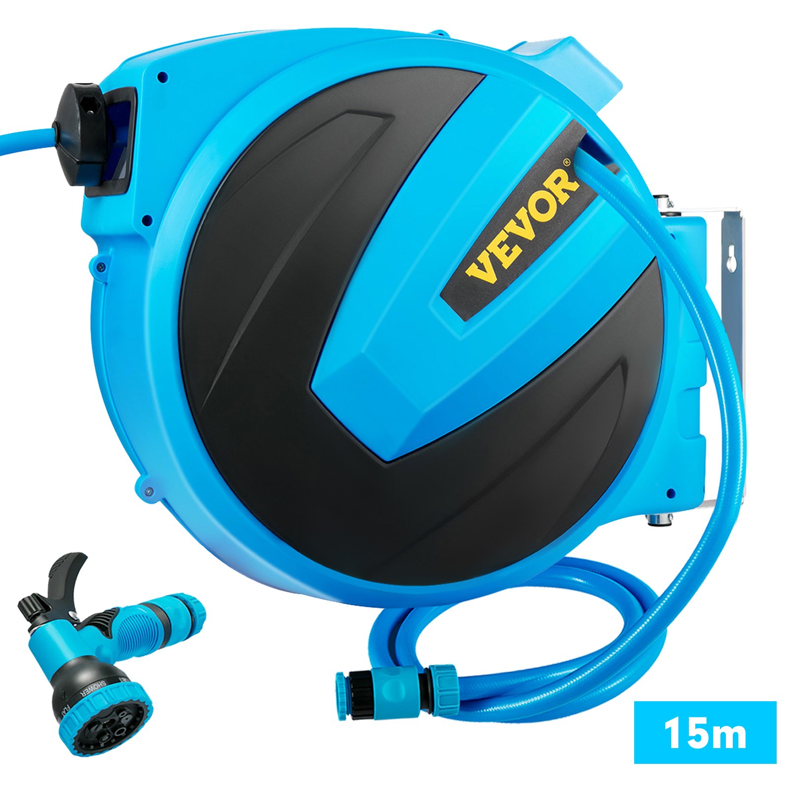 VEVOR Retractable Hose Reel, 5/8 inch x 50 ft, Any Length Lock