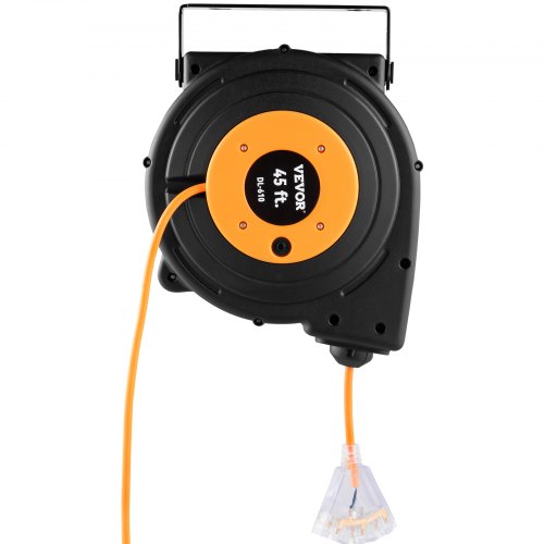 VEVOR Retractable Extension Reel, Heavy Duty 12AWG/3C SJTOW Power Cord ...