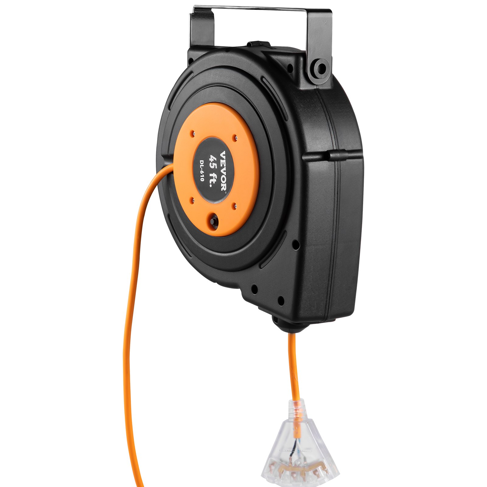 VEVOR Retractable Extension Reel, Heavy Duty 12AWG/3C SJTOW Power Cord