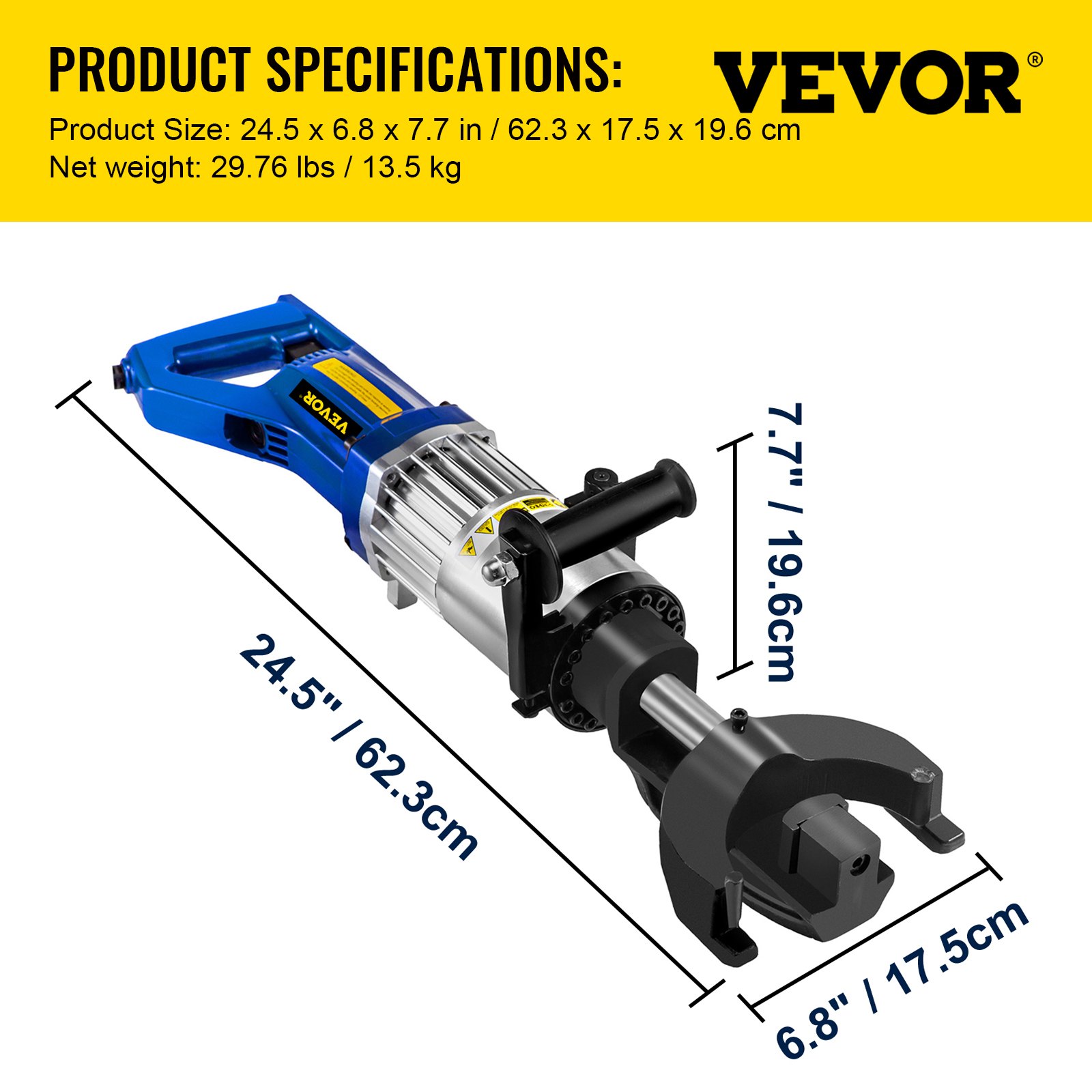 VEVOR Electric Hydraulic Rebar Bender, 1.2 KW 0.9 Inch 22 Mm Hand Held ...