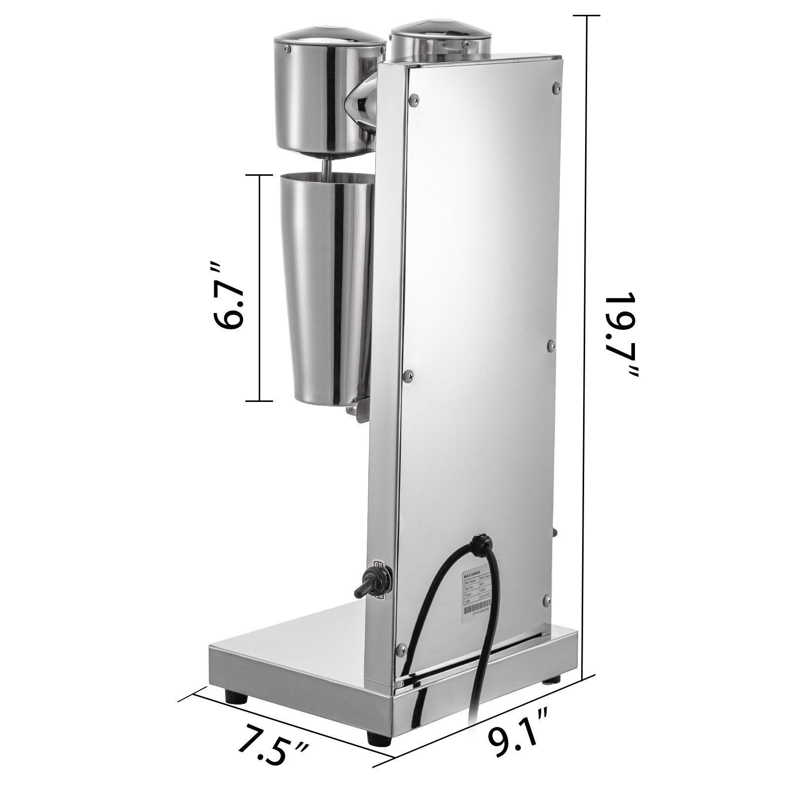 VEVOR Milkshake Maker Kit Electric Milkshake Make Stainless Steel