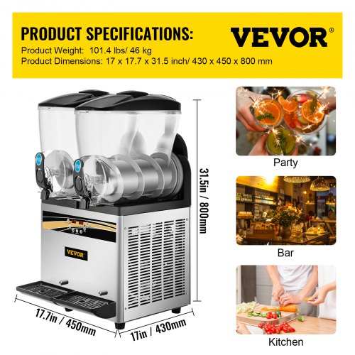 Vevor Commercial Slush Machine Margarita Slush Maker X L Frozen Drink