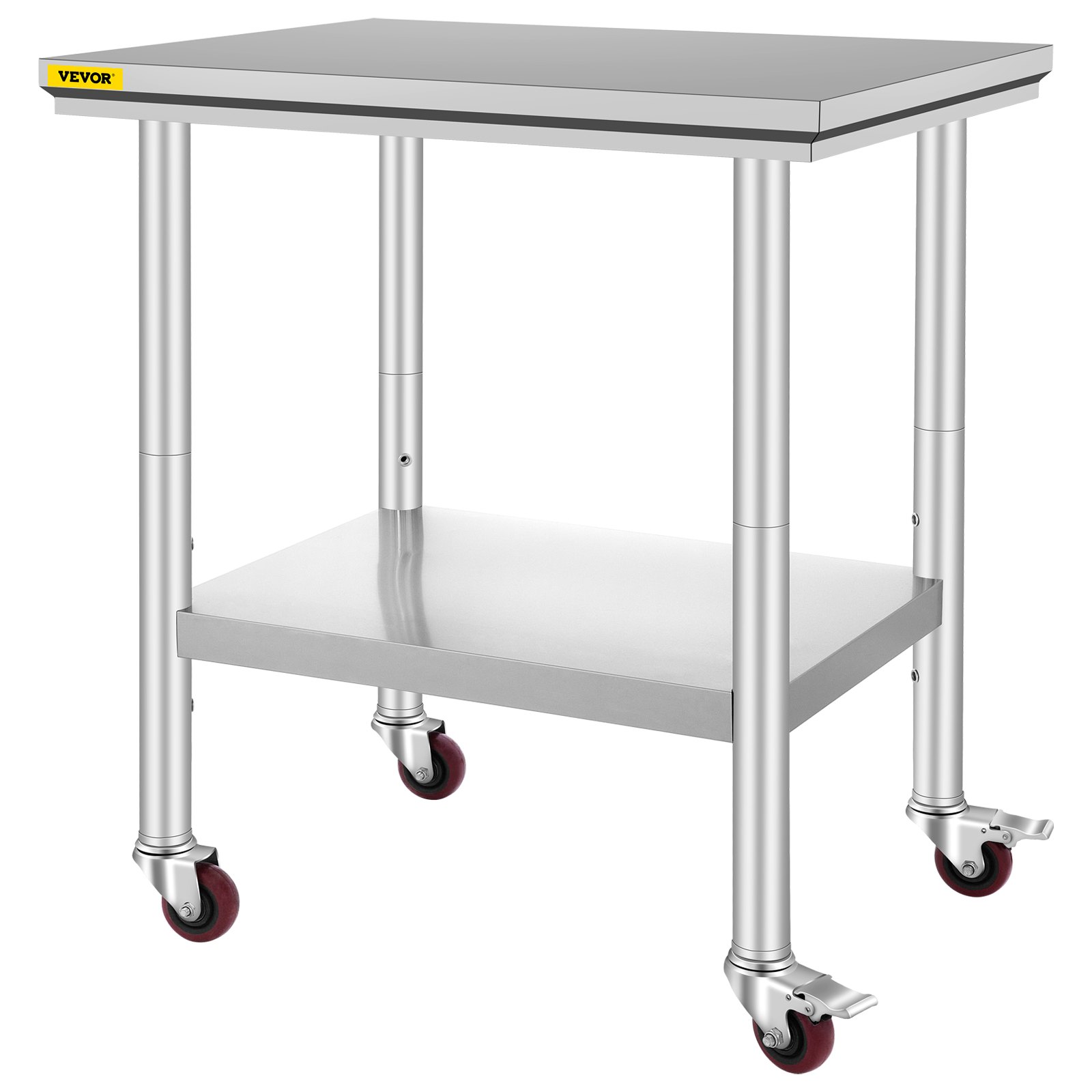 VEVOR Stainless Steel Work Table with Wheels 24 x 30 Prep Table with ...