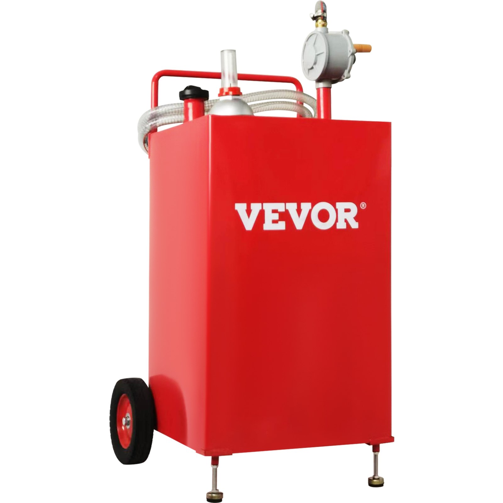 VEVOR Fuel Caddy Fuel Storage Tank 30 Gallon 2 Wheels with Manuel Pump