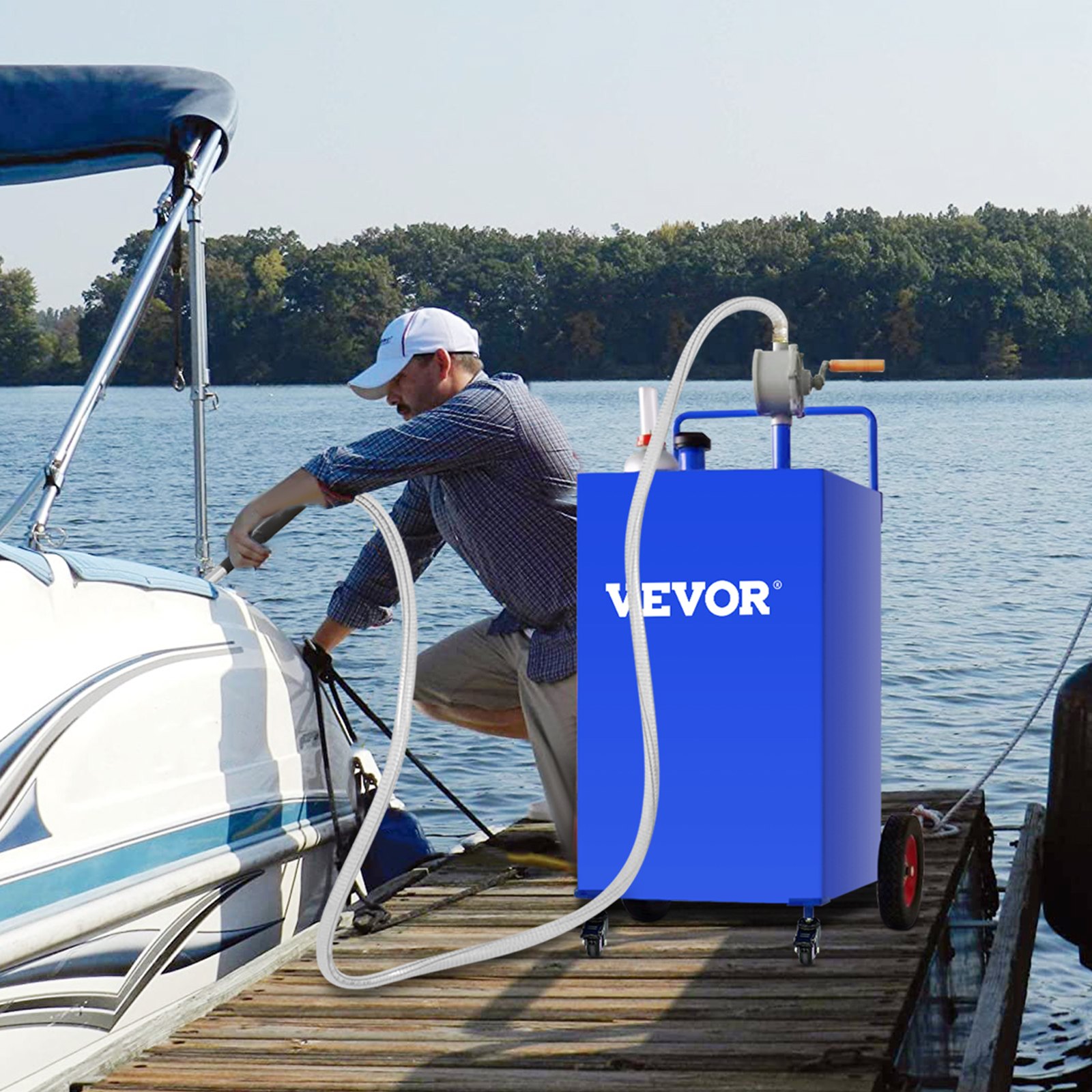 VEVOR 30 Gallon Fuel Caddy, Gas Storage Tank & 4 Wheels, with Manuel