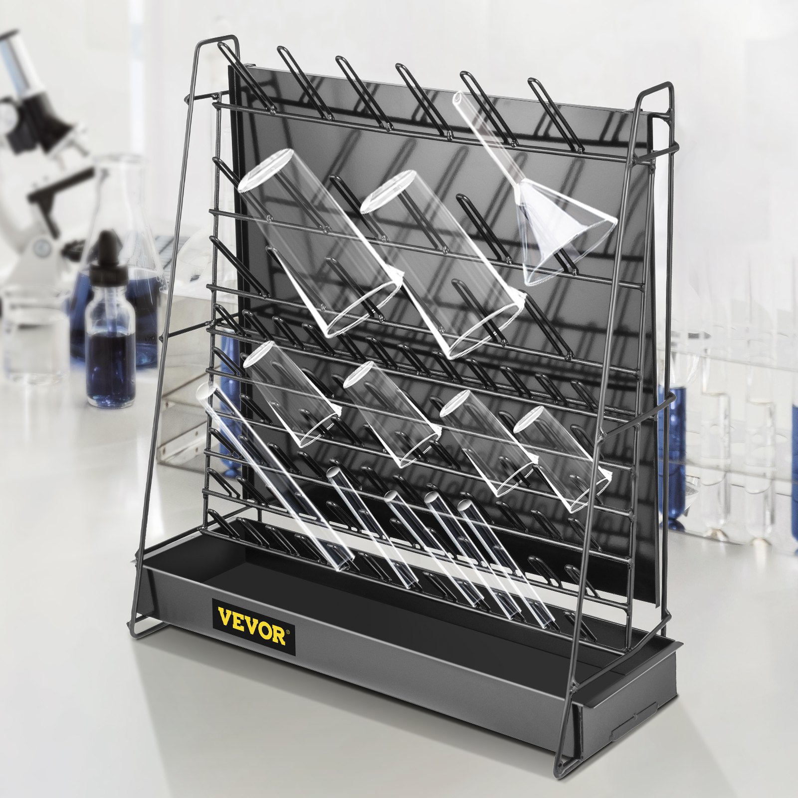 VEVOR Drying Rack for Lab 90 Pegs Lab Glassware Rack Steel Wire ...