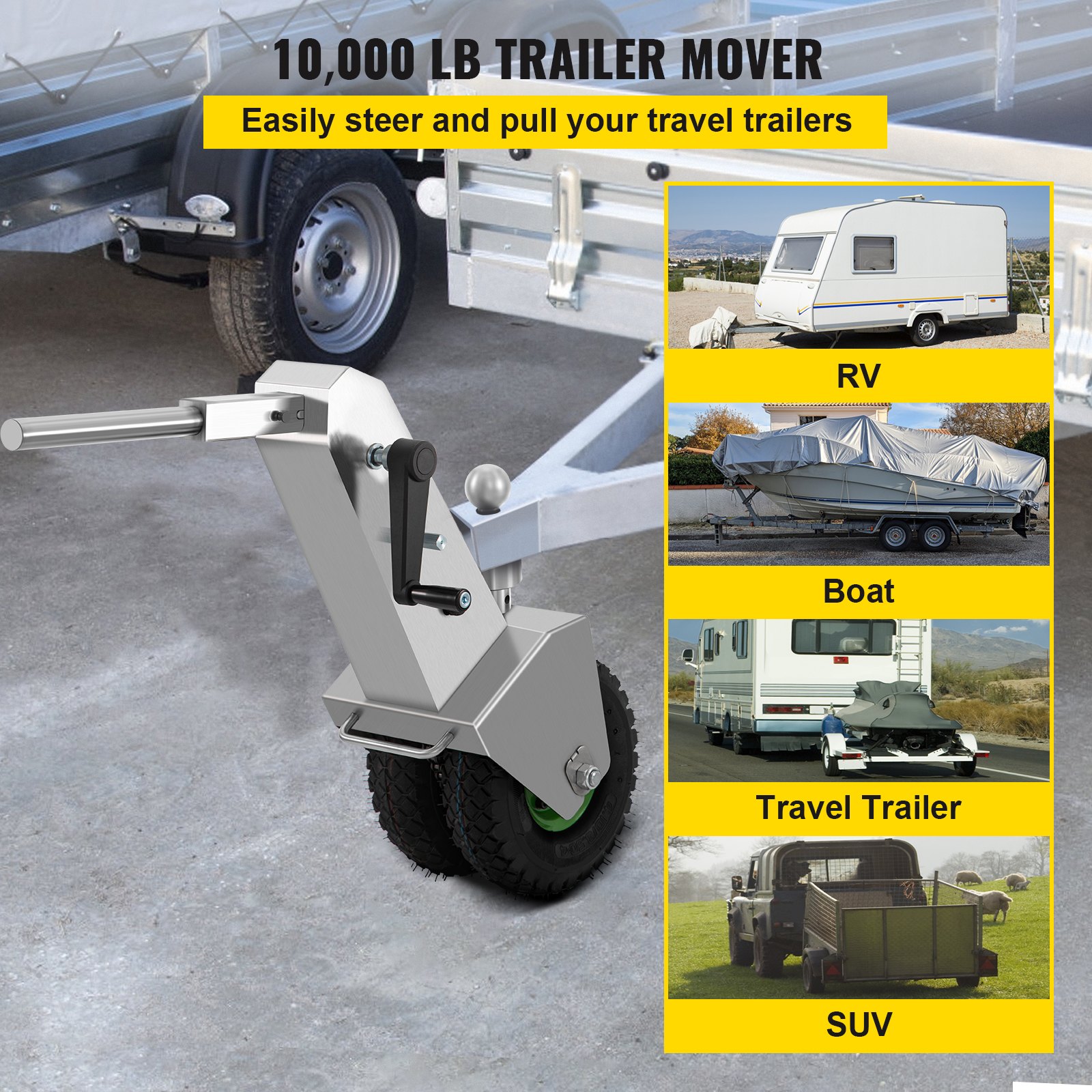 VEVOR Trailer Mover 10000 lb Capacity Boat and Travel Trailer Jack ...