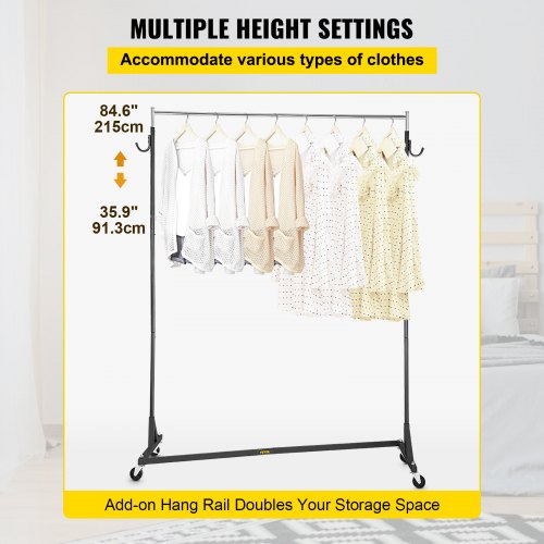 VEVOR Z Rack, Industrial Grade Z Base Garment Rack, Height Adjustable ...