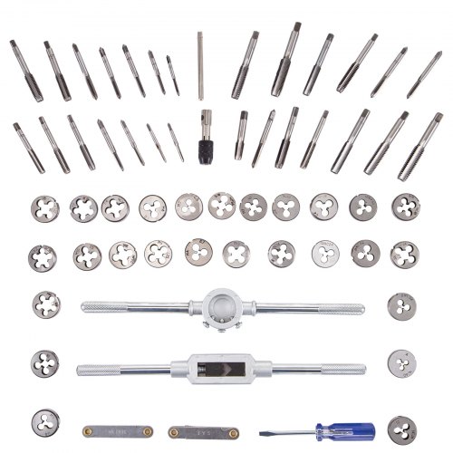 VEVOR Tap and Die Set, 60 PCS Tap Set Metric and Sae with Metal Storage