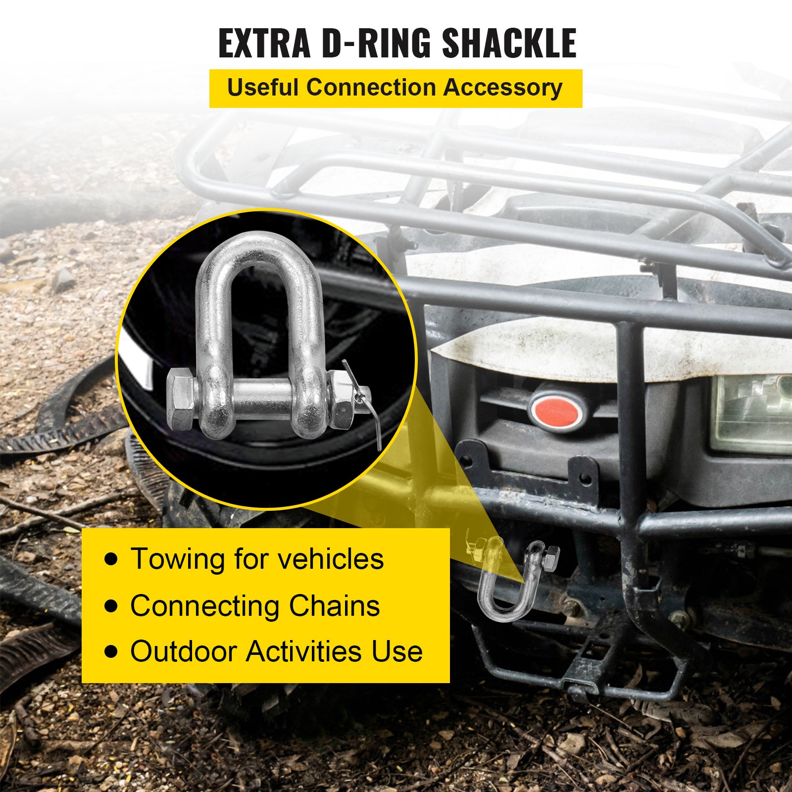 VEVOR J Hook Chain, 5/16 in x 10 ft Tow Chain Bridle, Grade 80 J Hook Transport Chain, 9260 Lbs